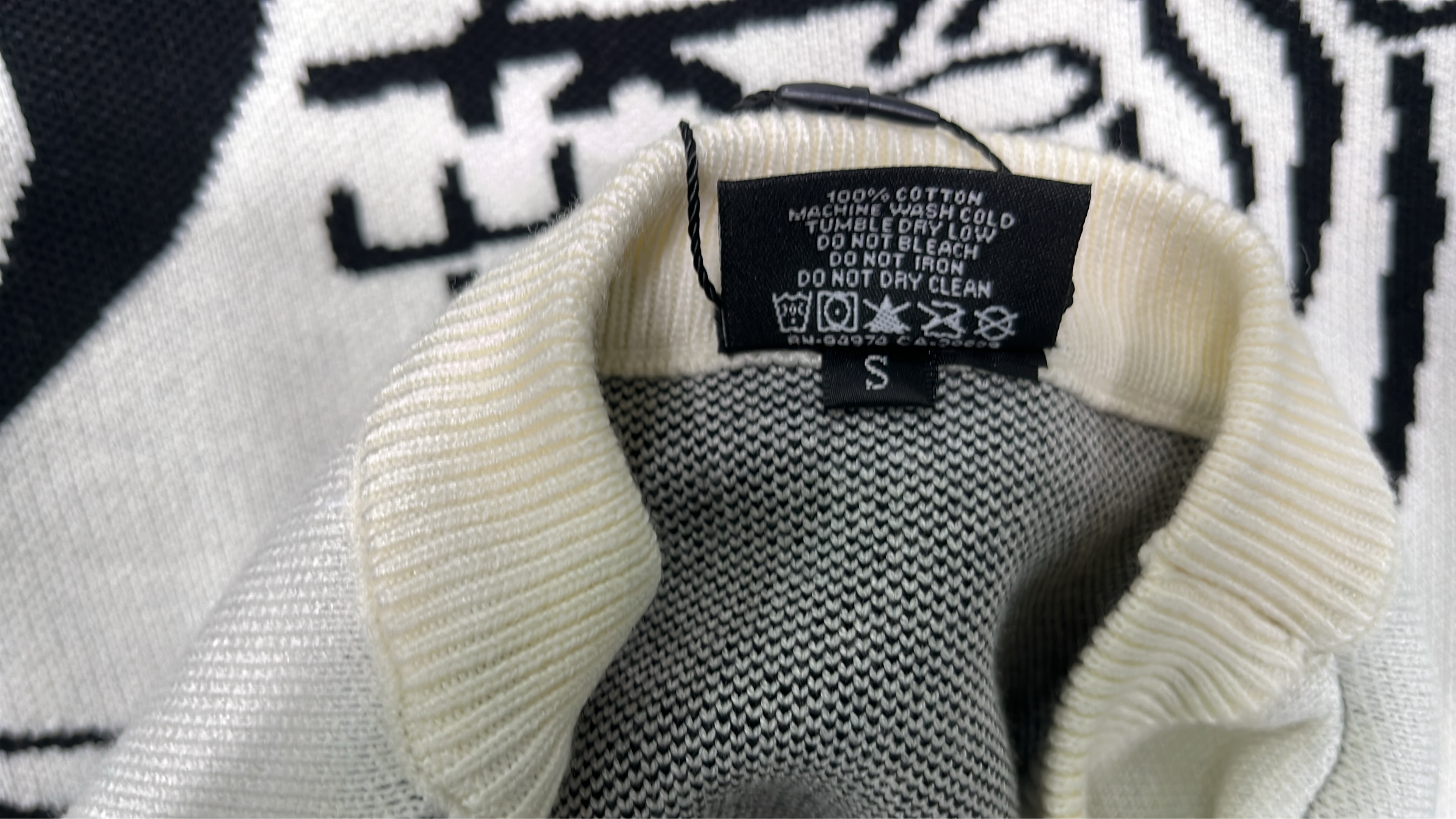 Stussy Striped Knit Sweater - Olive Green with Red and White Accents