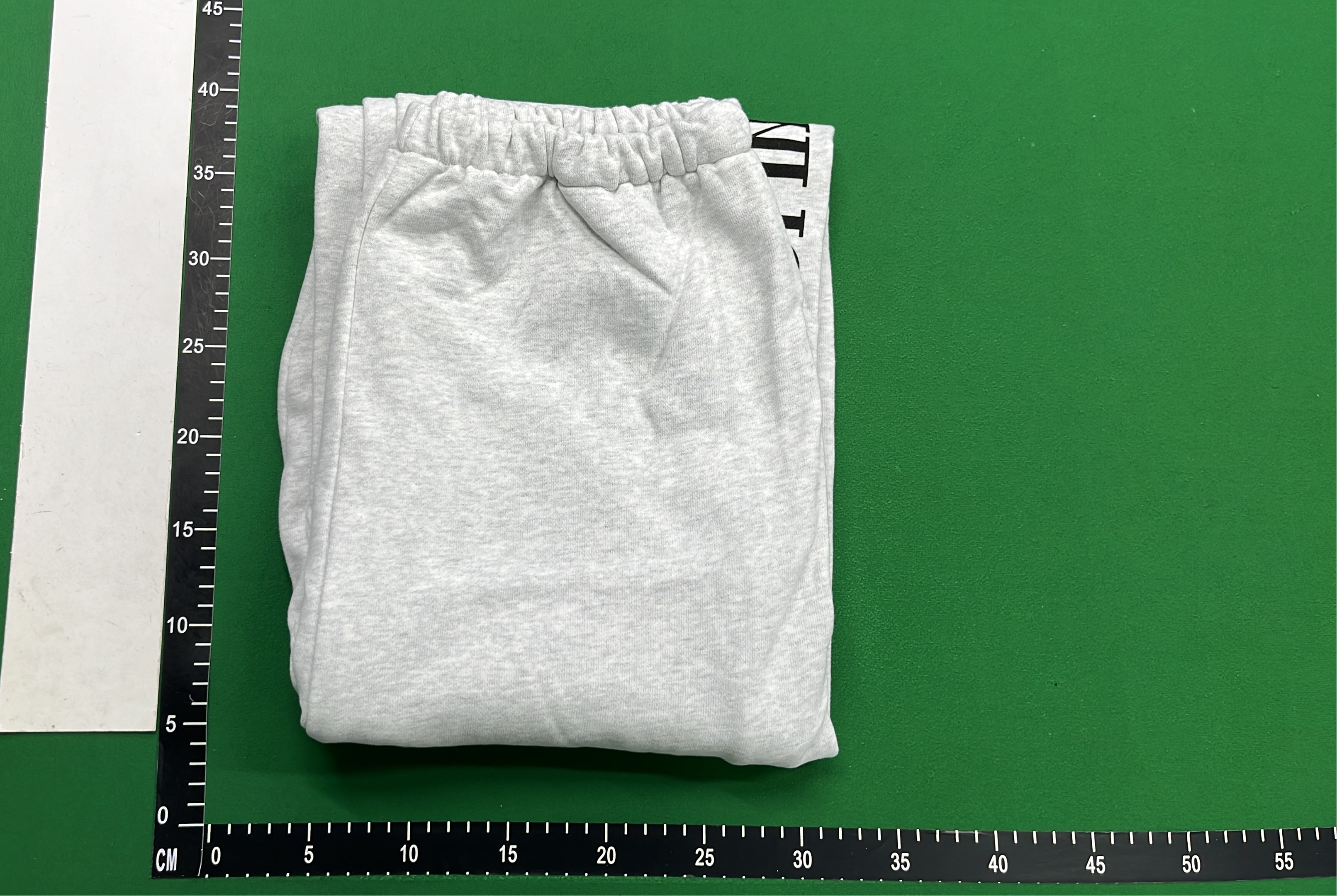Grey Cotton Sweatpants with Vertical Logo Print