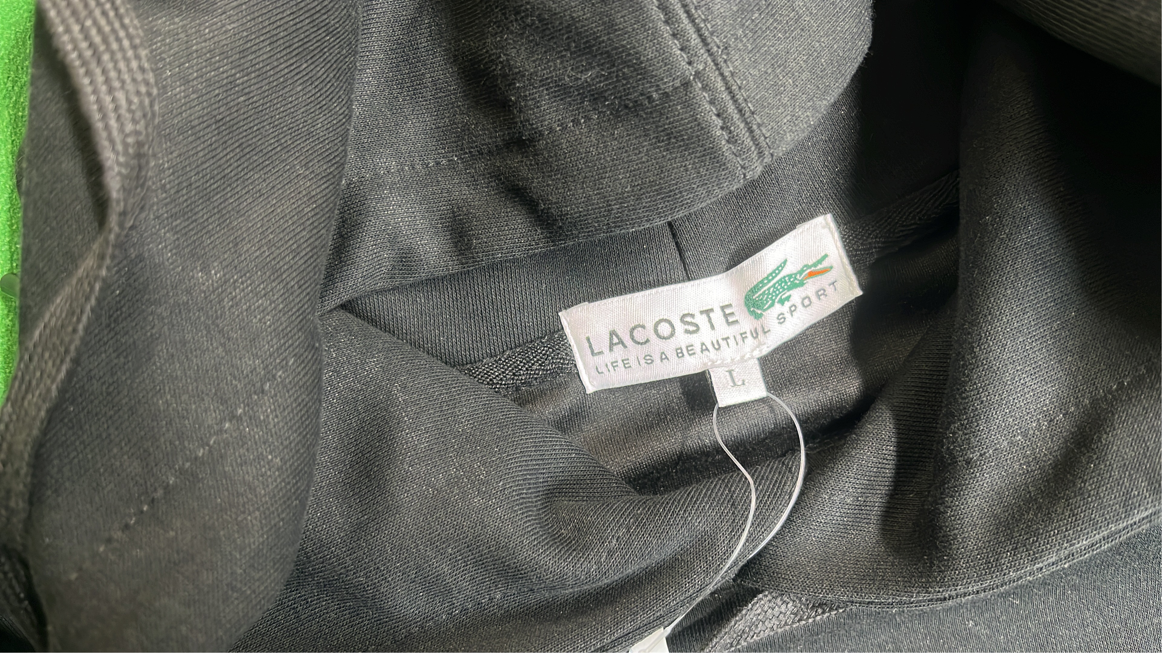 Lacoste Dark Blue Hoodie with Crocodile Logo