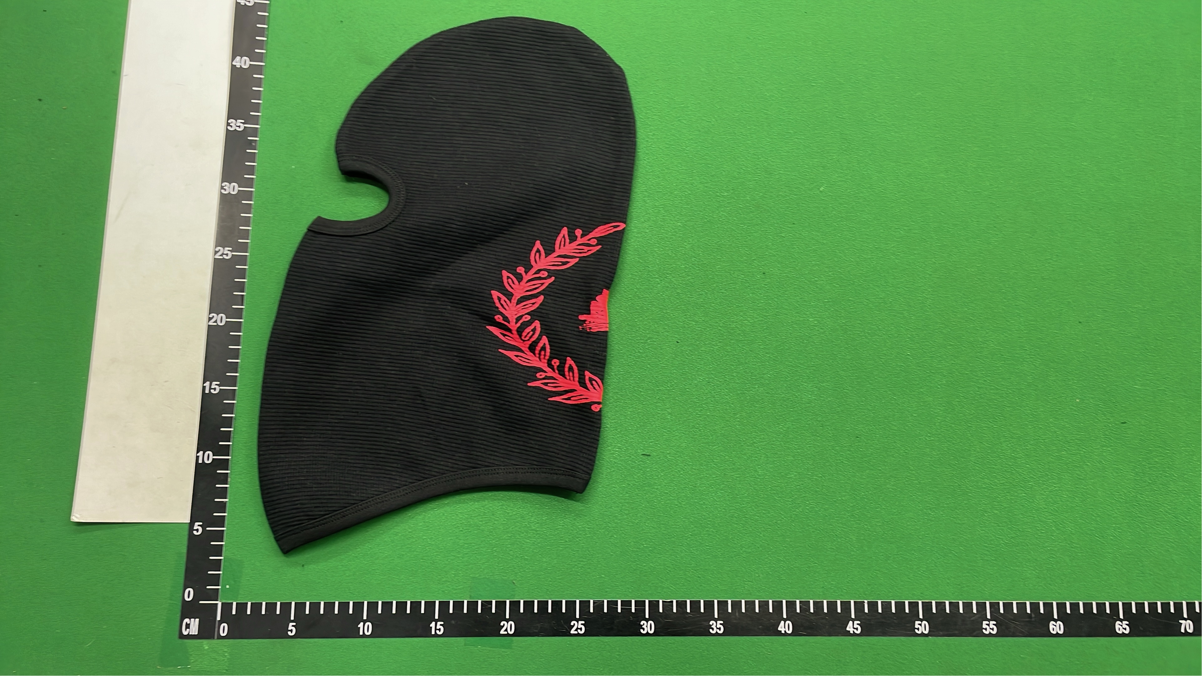 Black Balaclava with Red Graphic Design