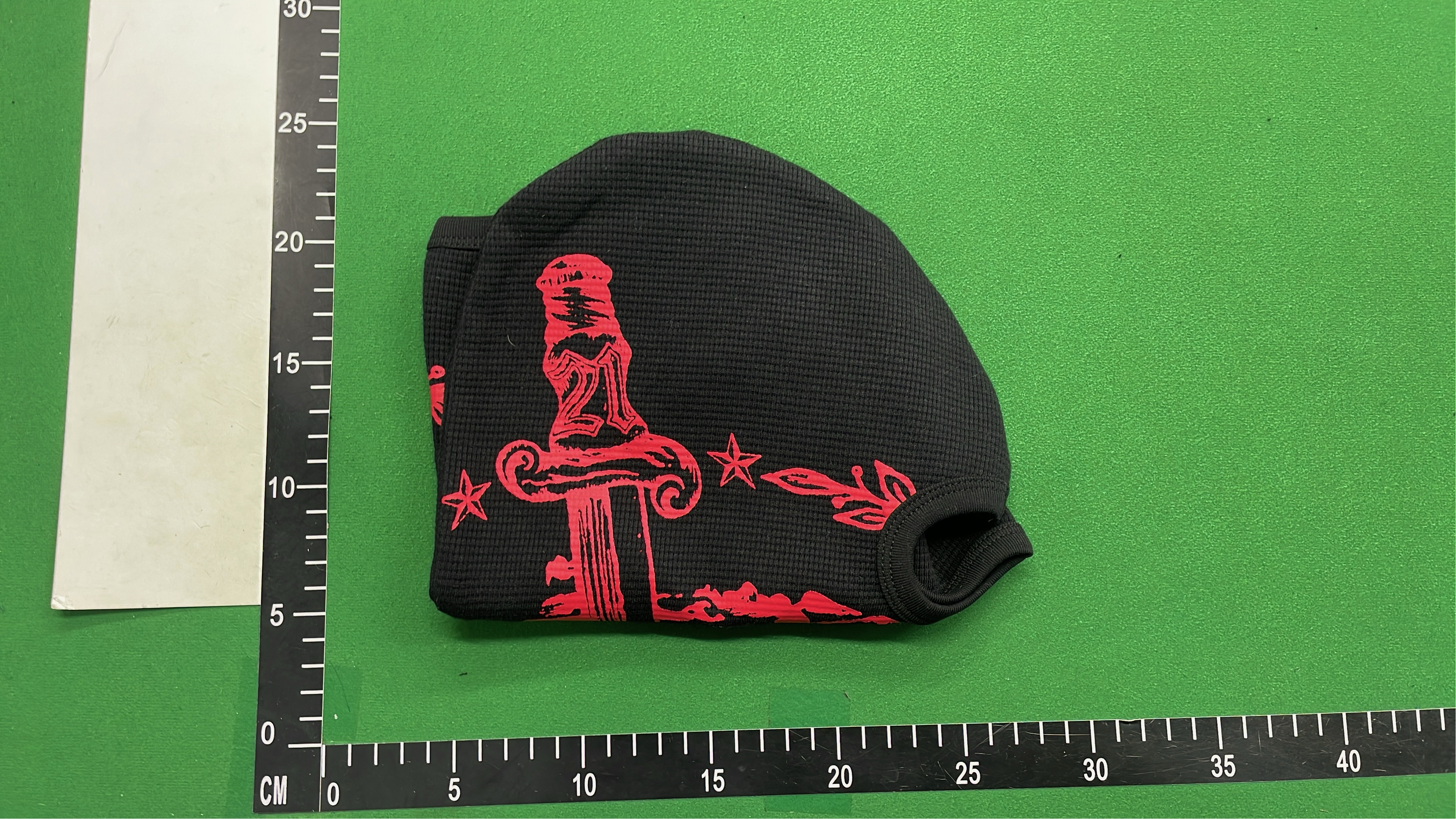 Black Balaclava with Red Graphic Design