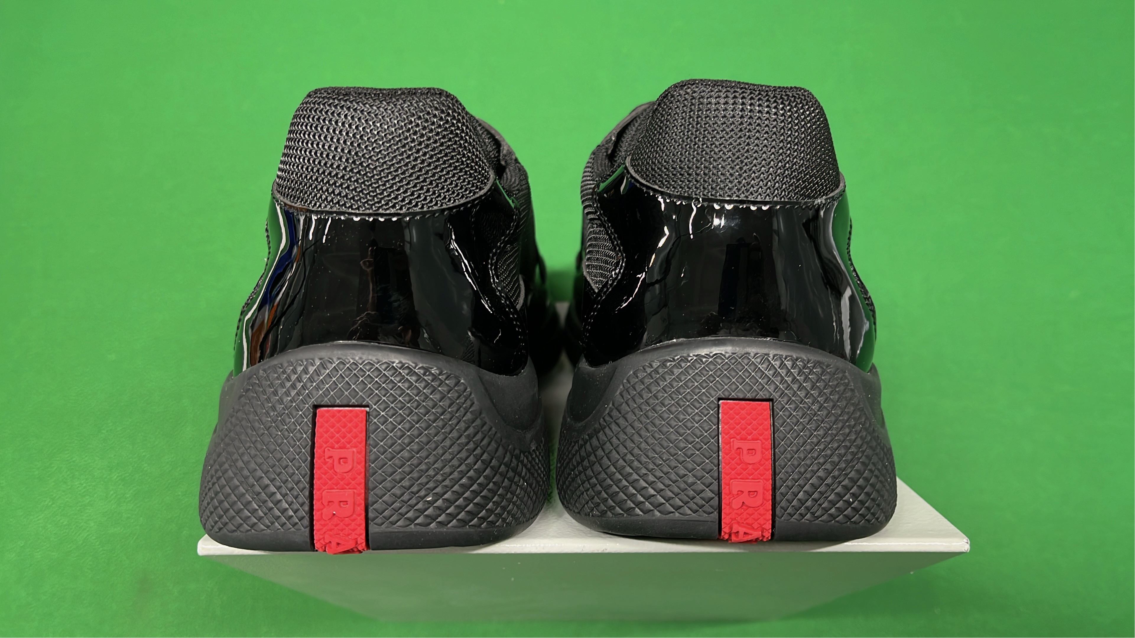 Prada Yellow Patent Leather Sneakers with Mesh Panels