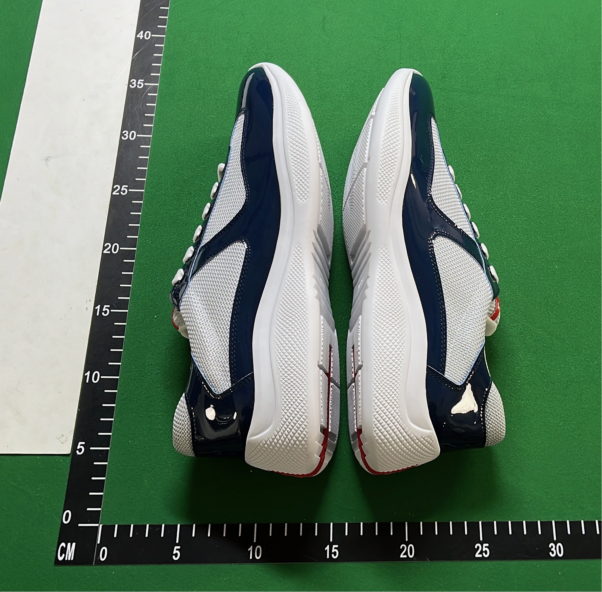 Men's Navy Blue and White Sneakers with Mesh Design