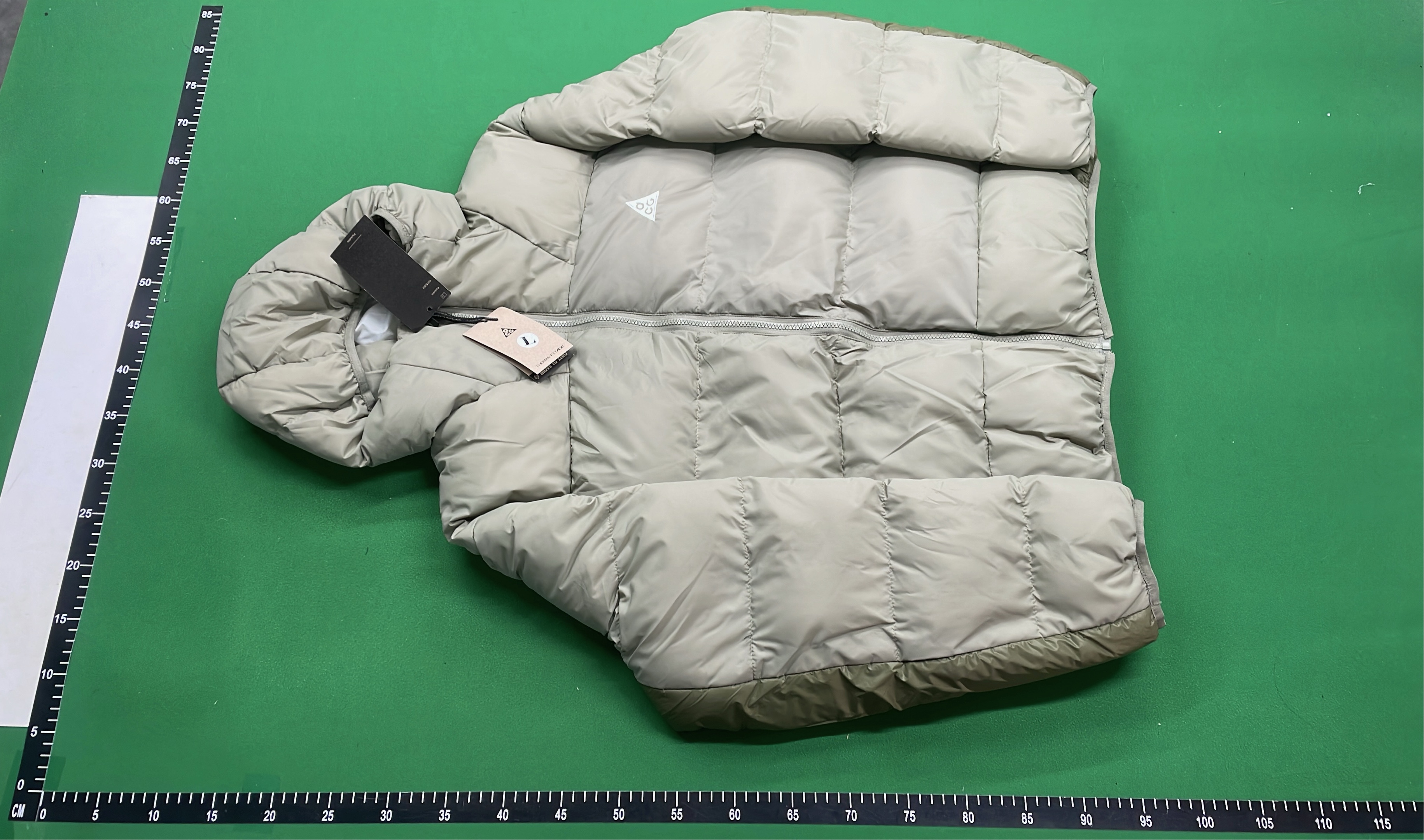 ACW Black Puffer Jacket with Hood and Logo Patch