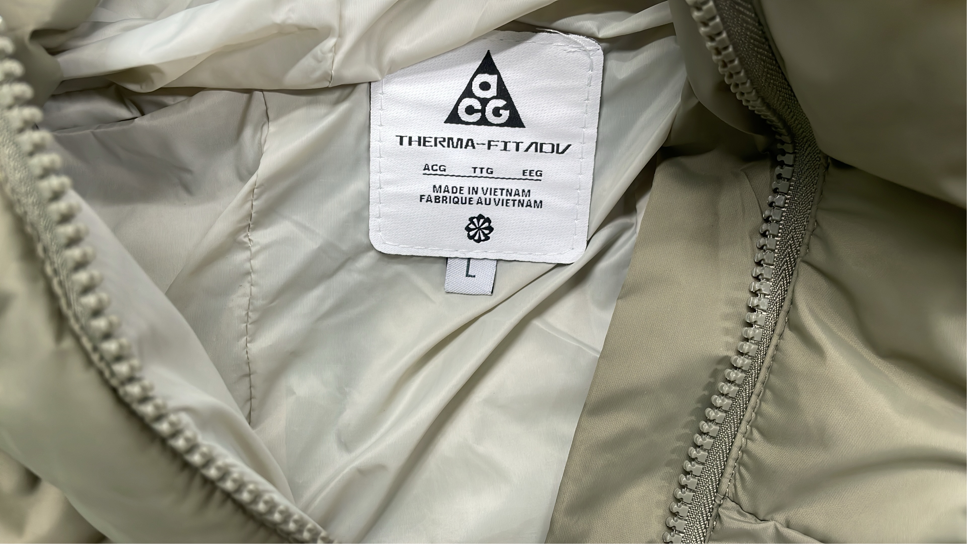 ACW Black Puffer Jacket with Hood and Logo Patch