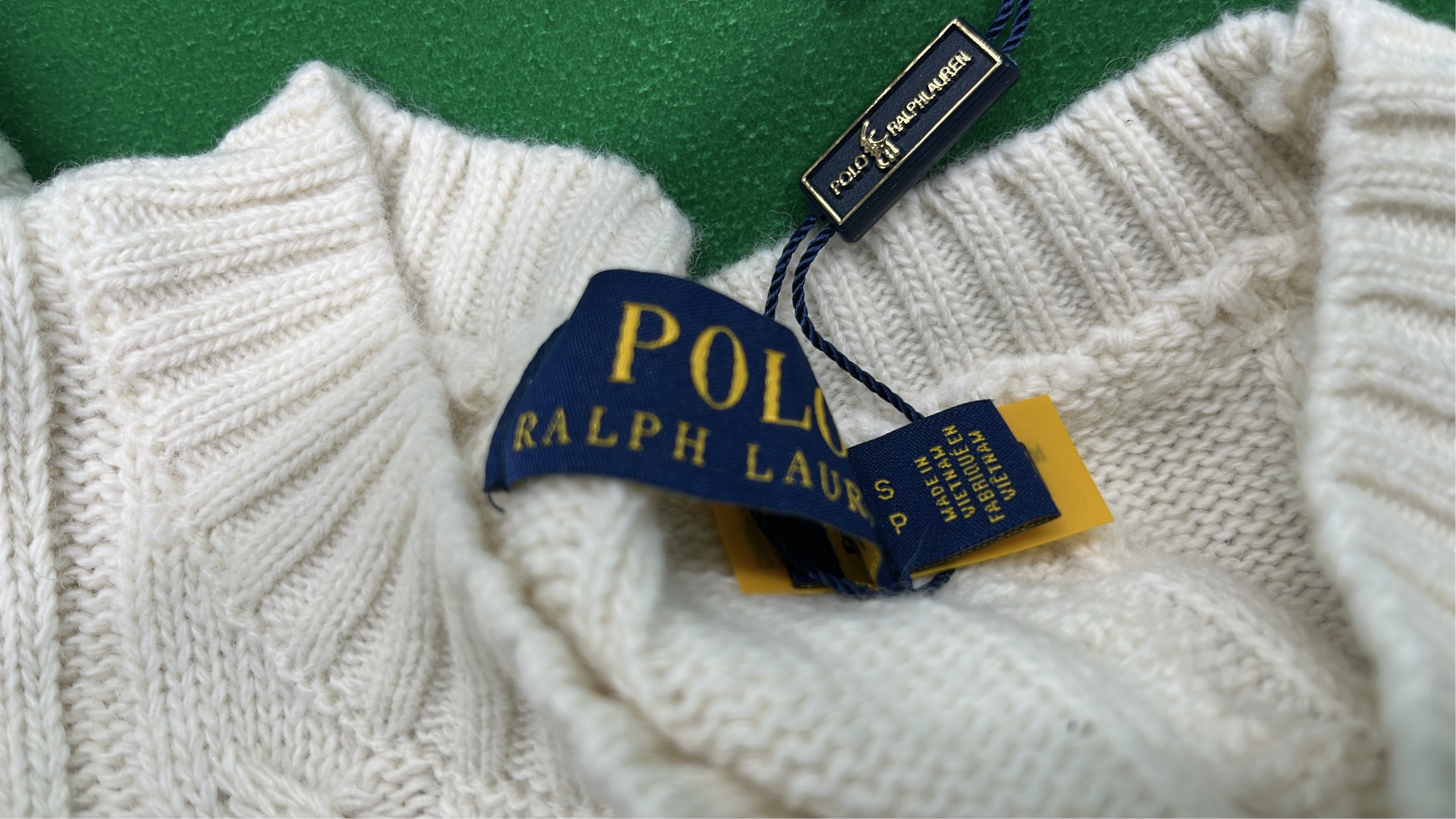 Men's Cable Knit Sweater with Pony Logo - Classic Fit