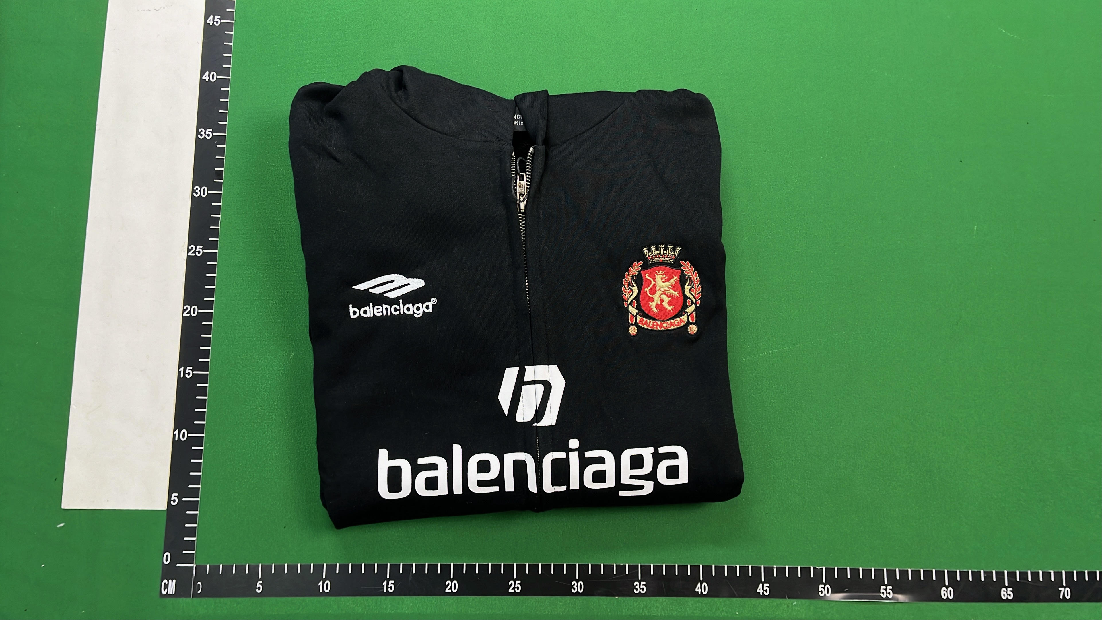 Balenciaga Black Hoodie with Logo and Crest Design