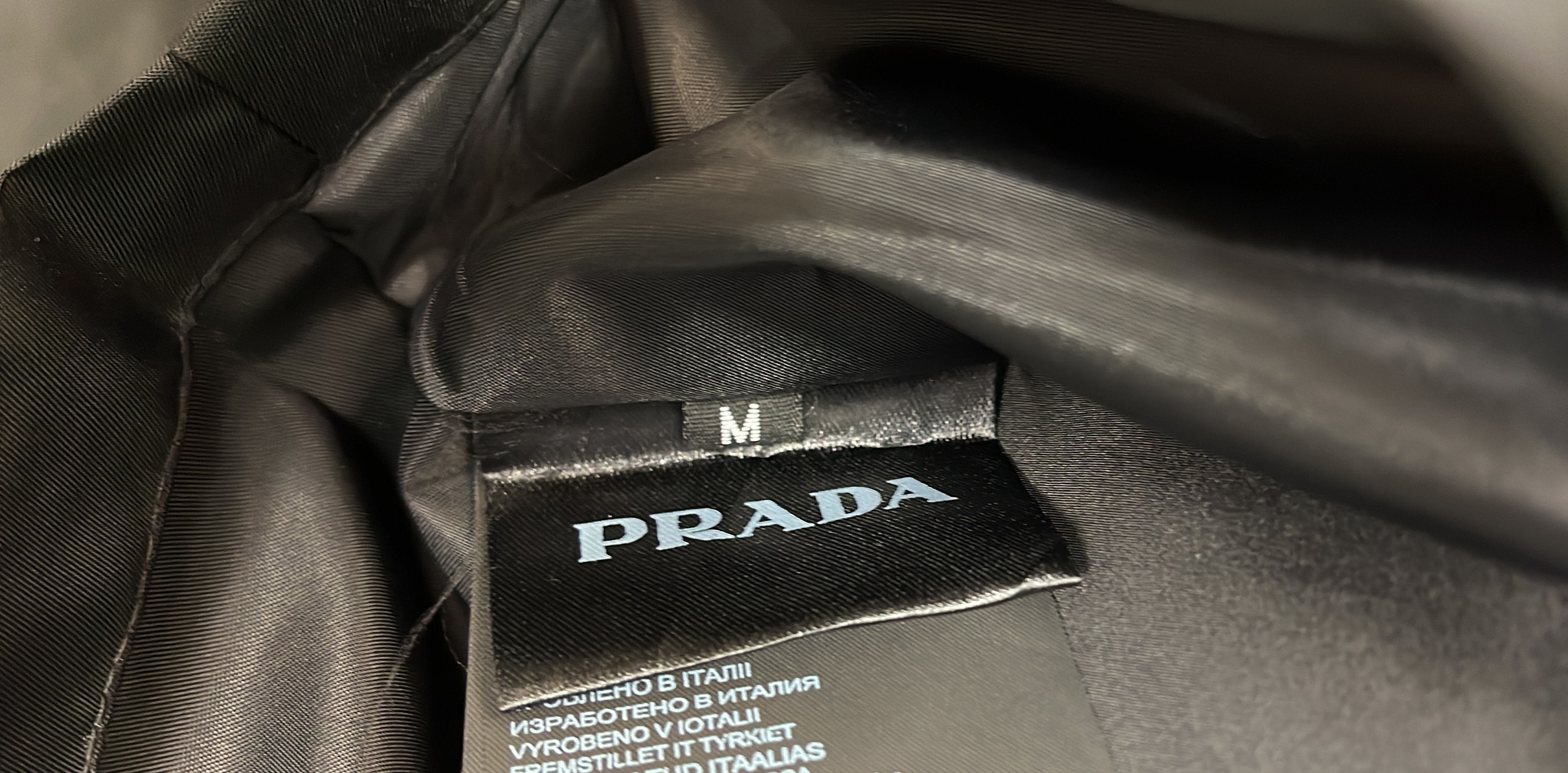 Prada Black Zip-Up Jacket with Logo Patch