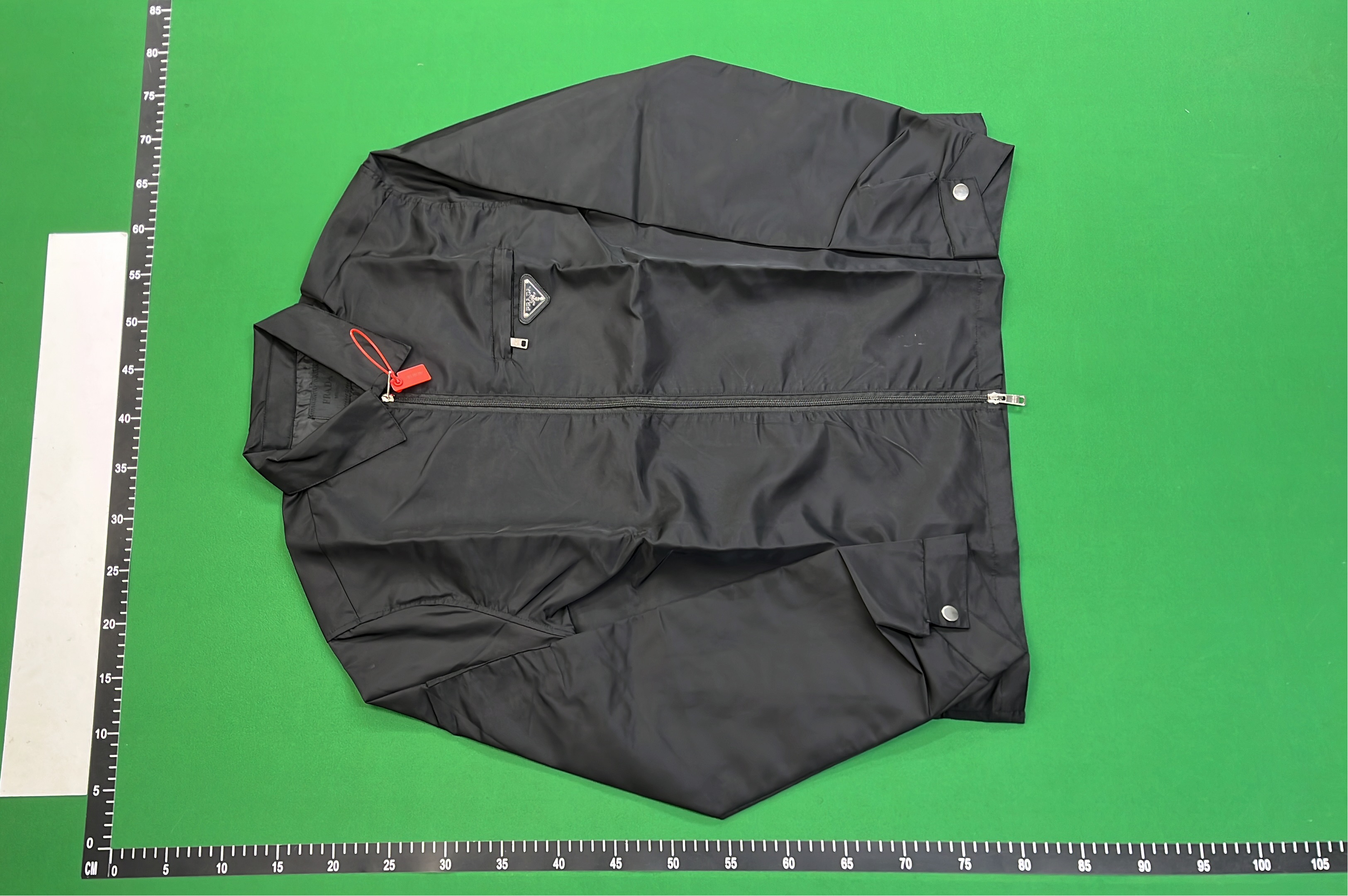 Prada Black Zip-Up Jacket with Logo Patch