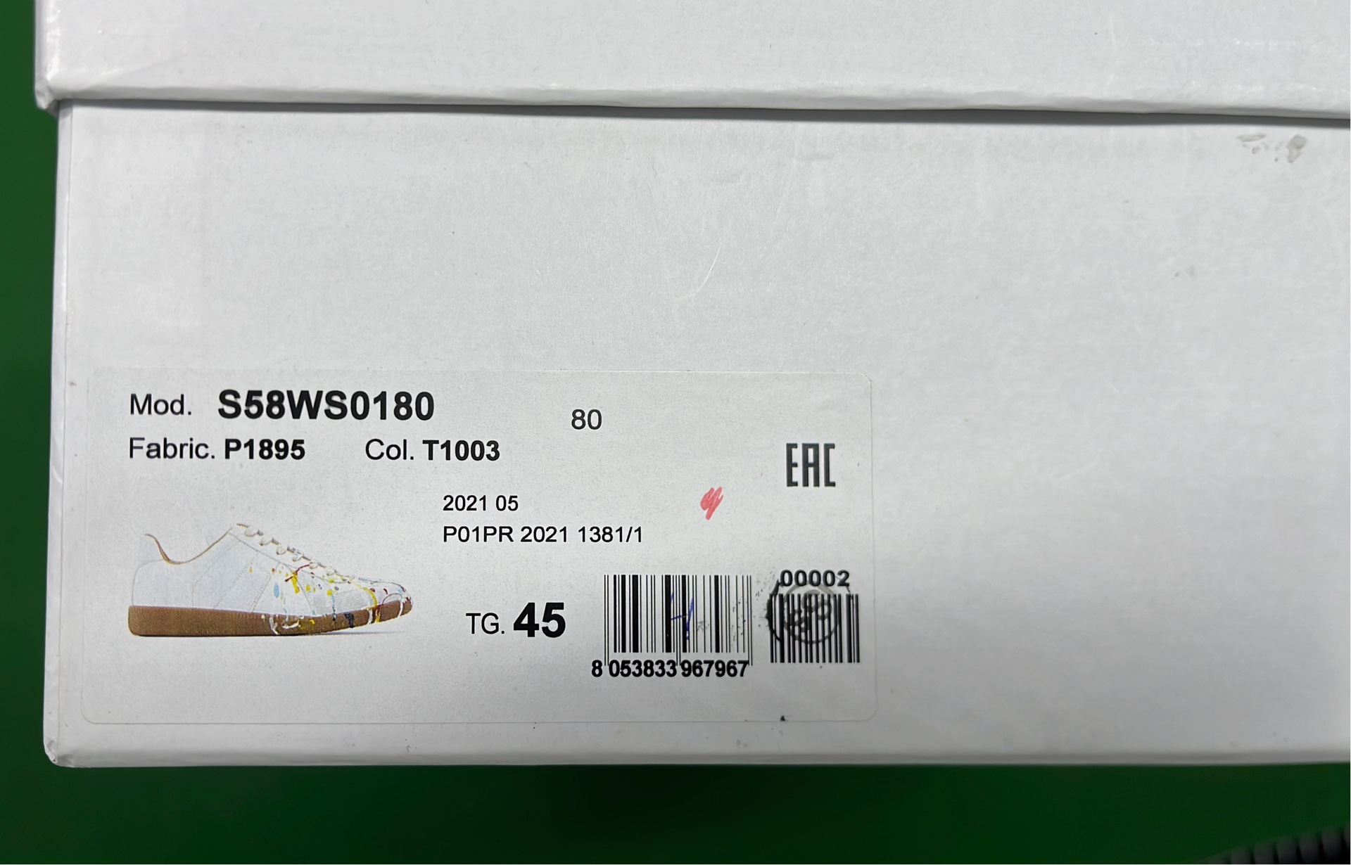 Adidas White Sneakers with Colorful Paint Splatter Design