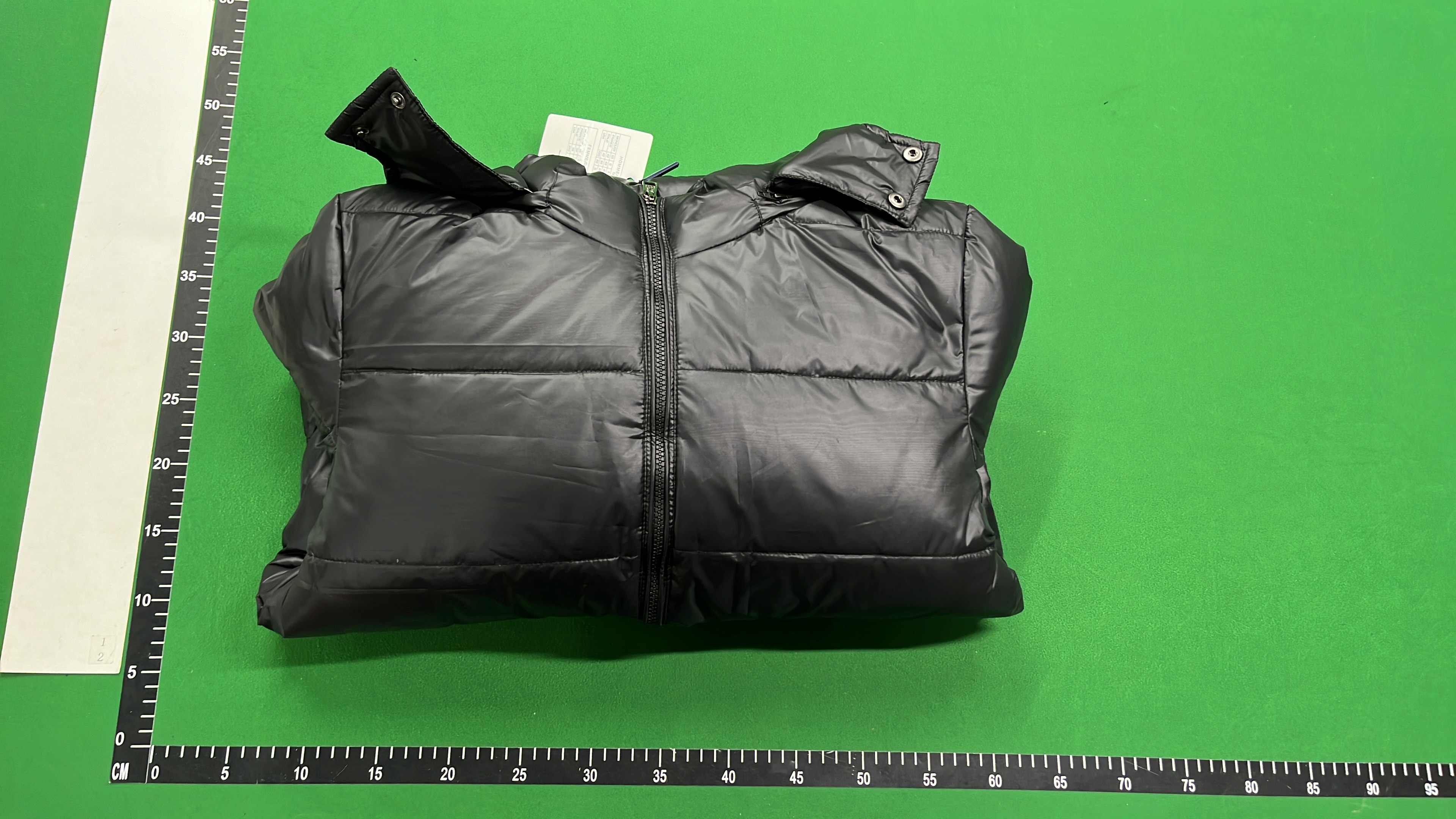 Moncler Black Puffer Jacket with Hood and Red-White Stripe