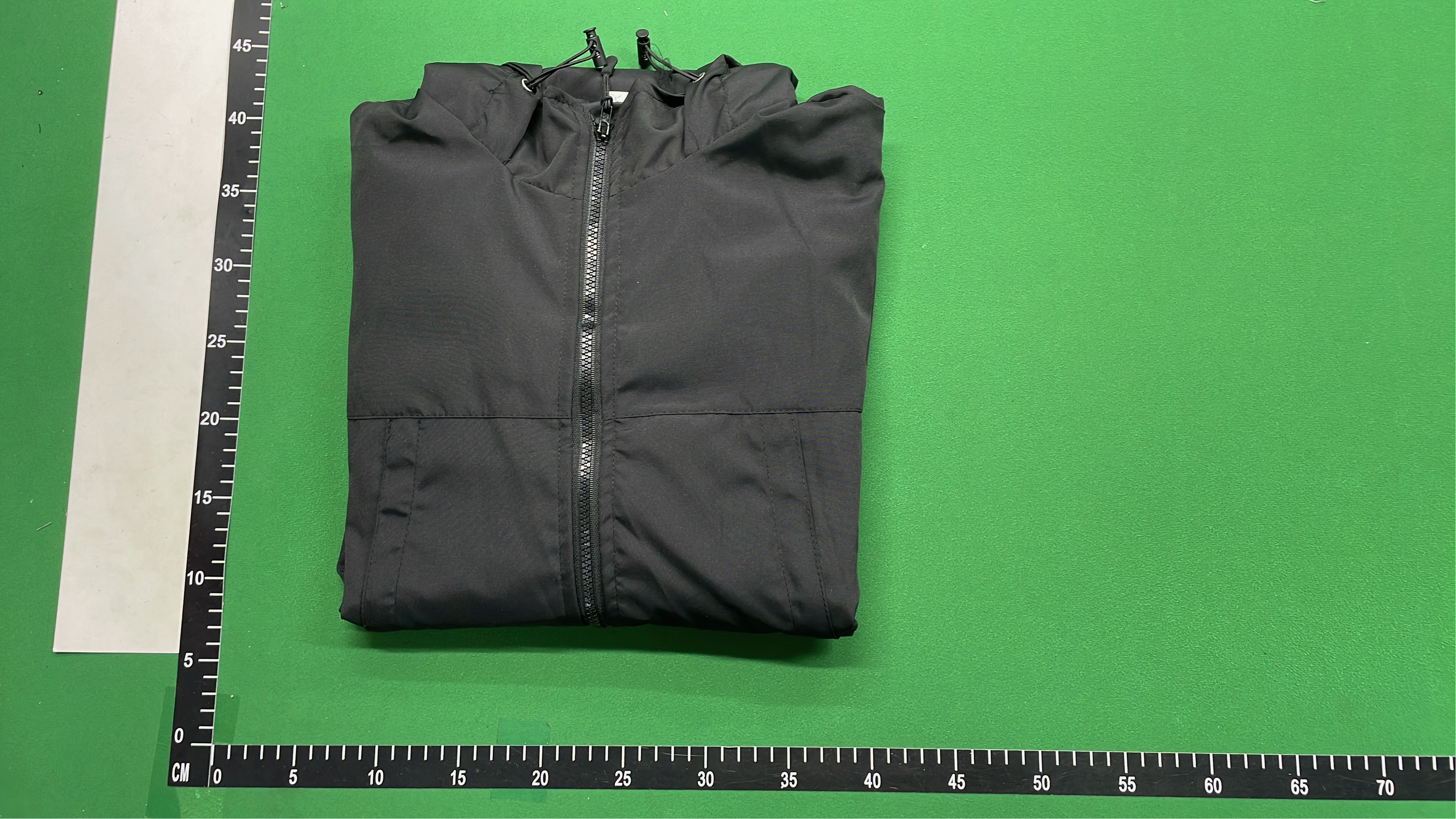 Black Hooded Jacket with Green Logo Patch