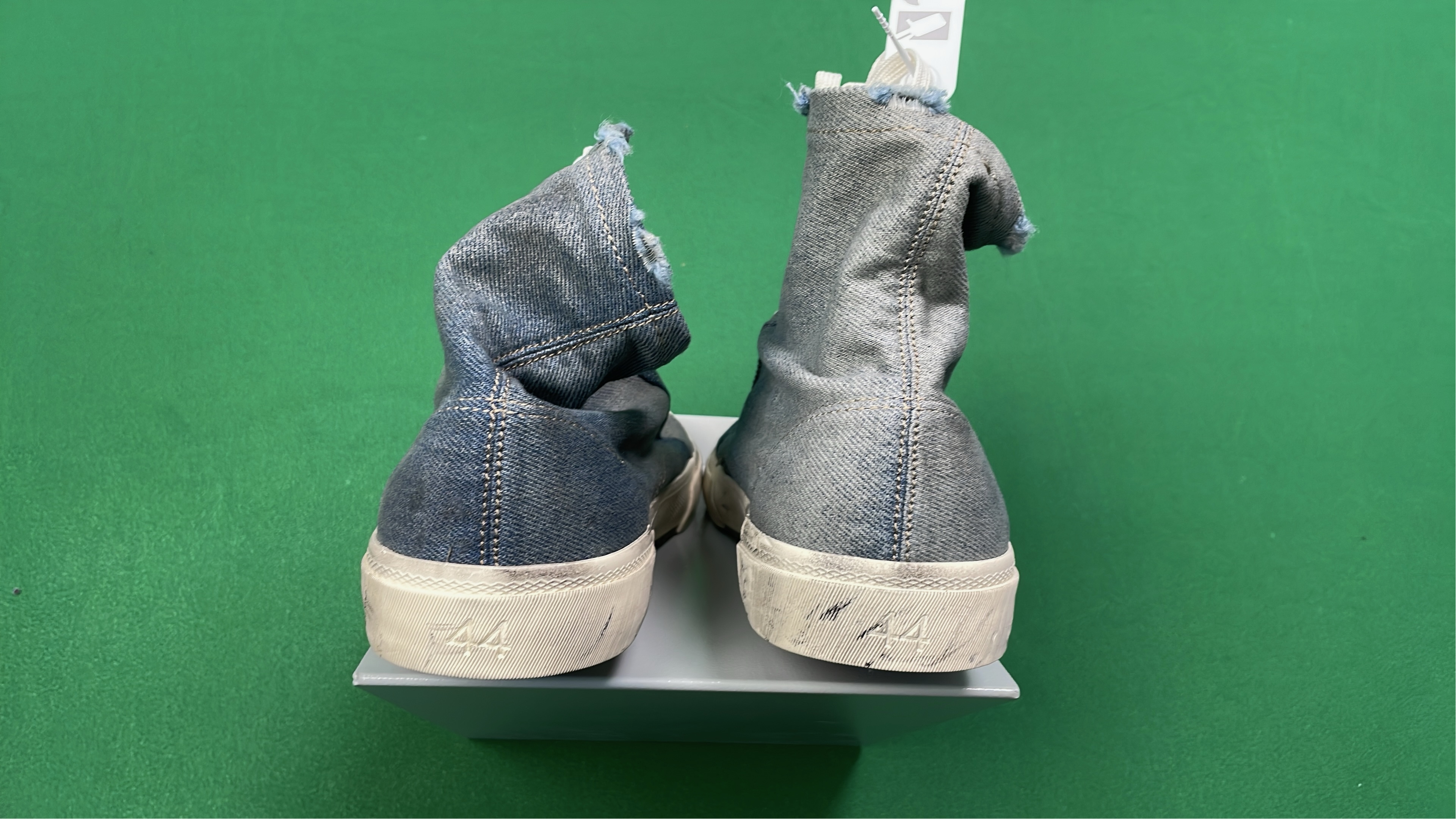 Black High Top Canvas Sneakers with White Sole