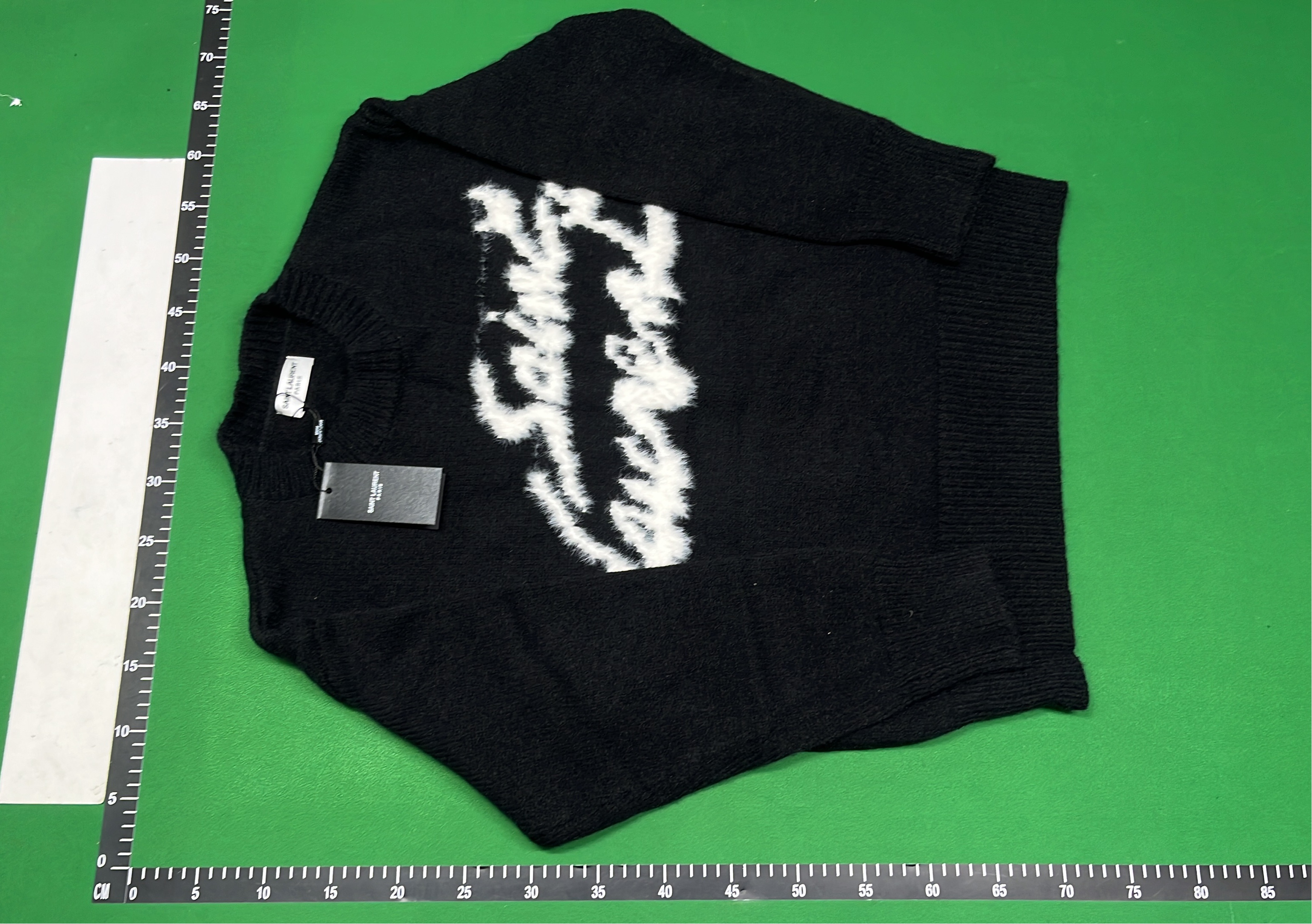 Saint Laurent Black Knit Sweater with Logo