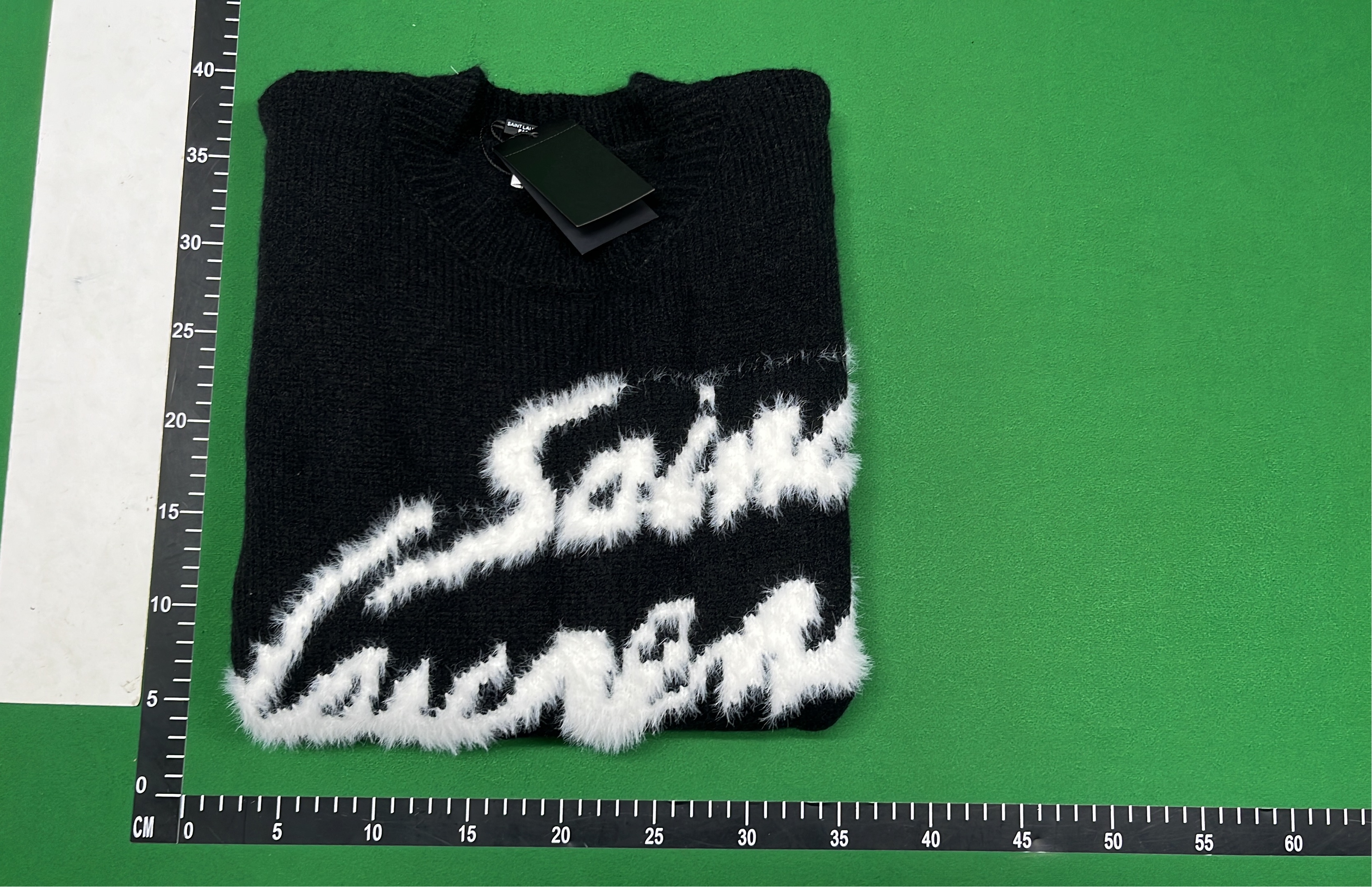 Saint Laurent Black Knit Sweater with Logo