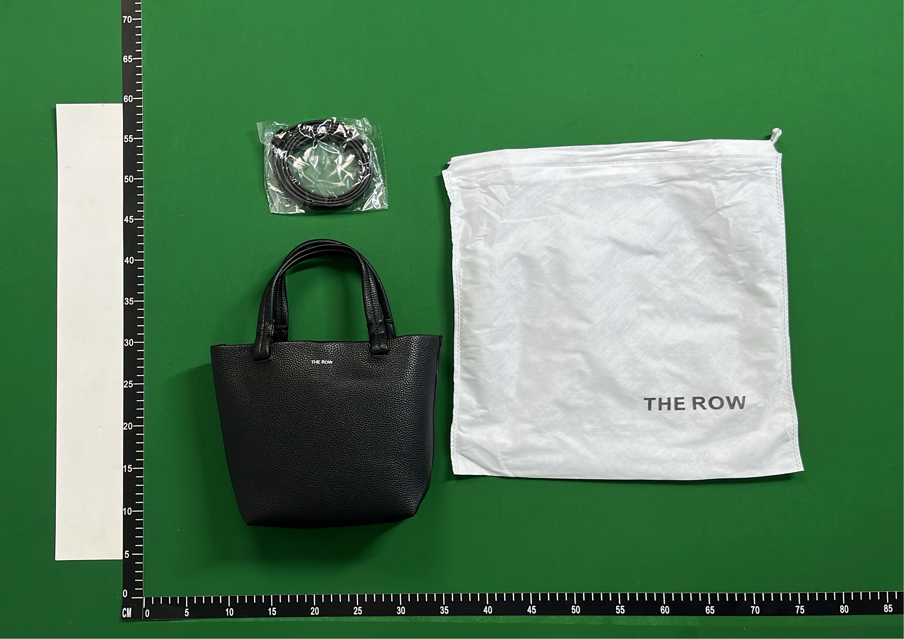 The Row Leather Tote Bag in Black and Taupe