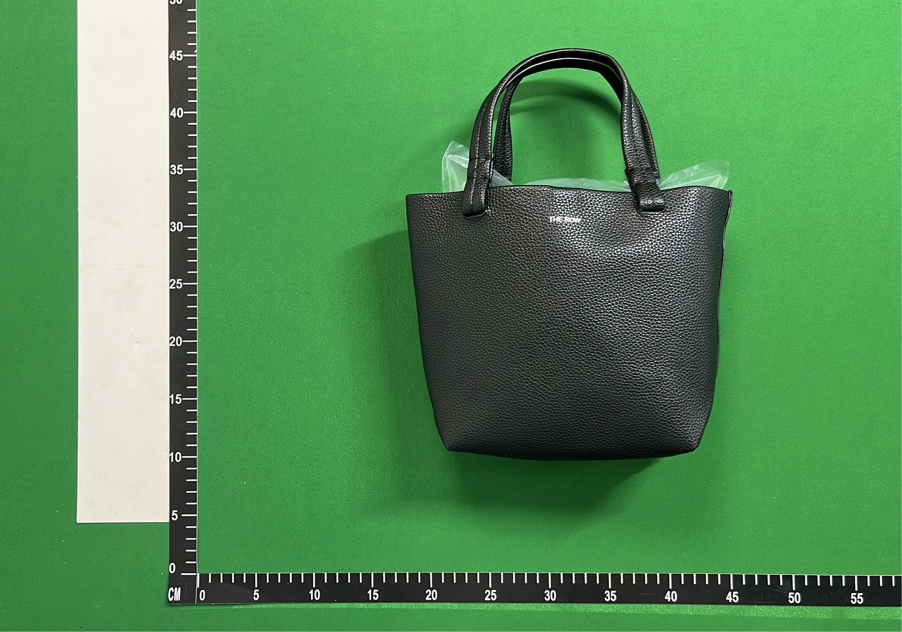 The Row Leather Tote Bag in Black and Taupe