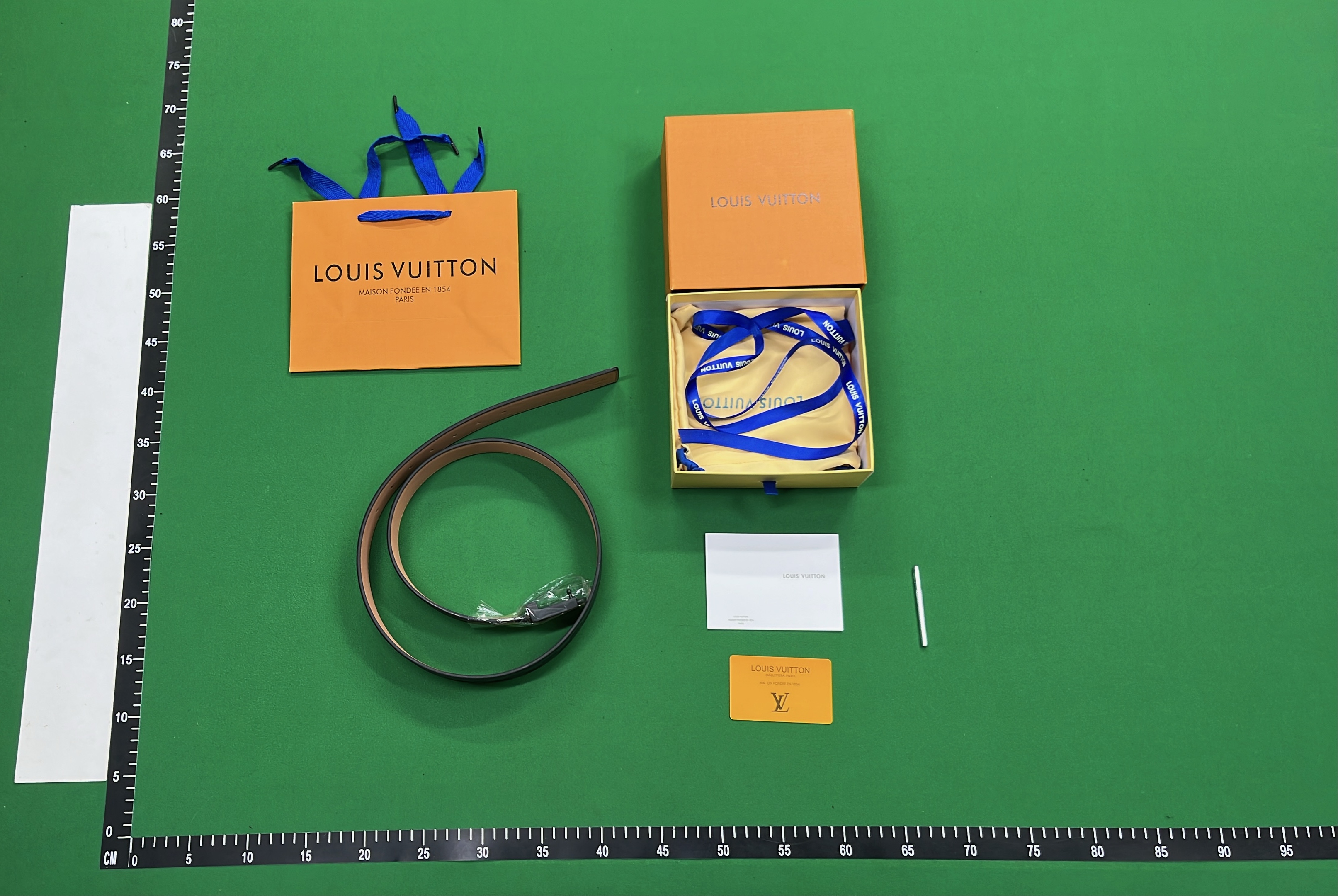 Men's Navy Blue Turtleneck Sweater with LV Belt