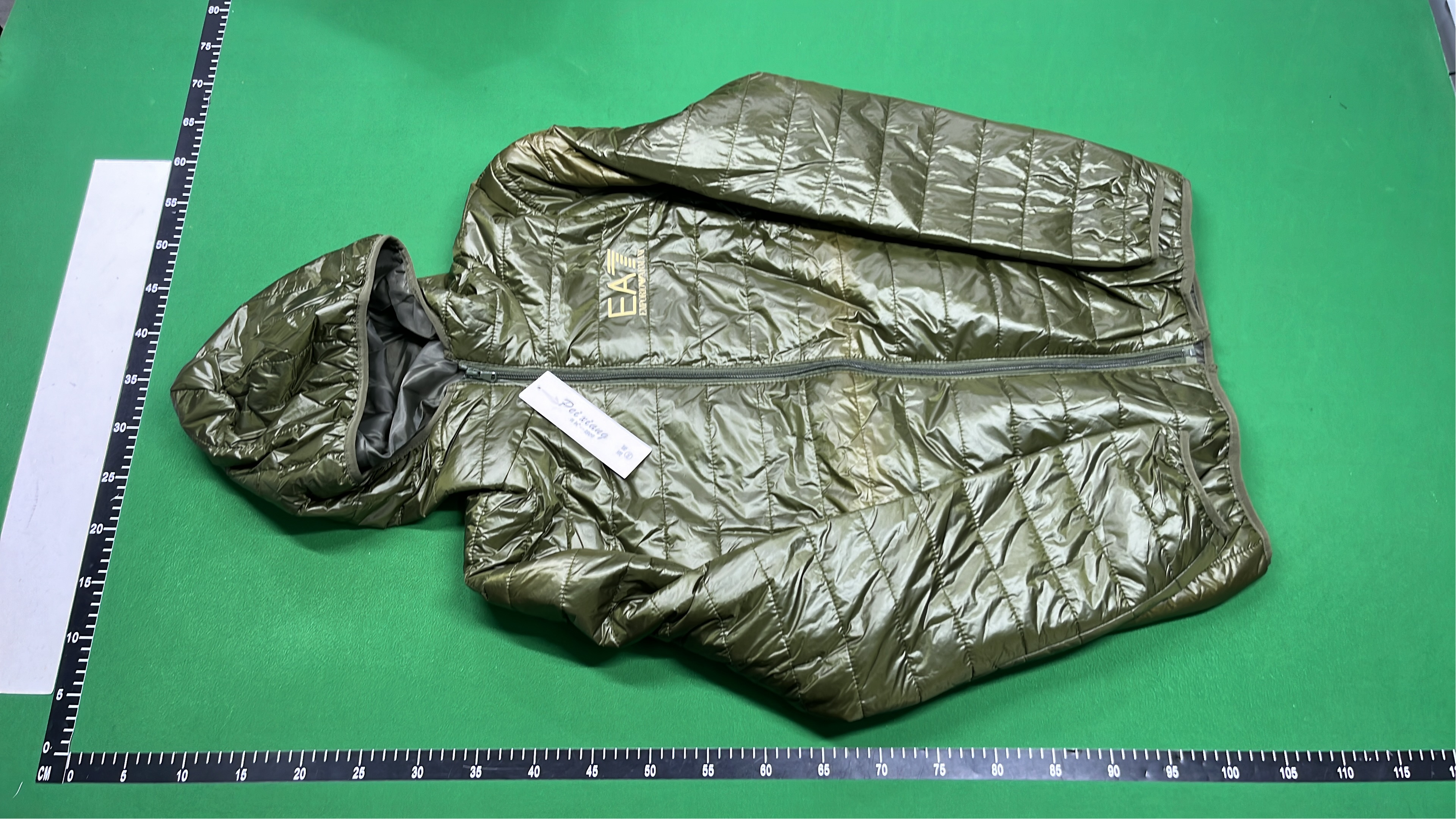 EA7 Men's Black Hooded Puffer Jacket