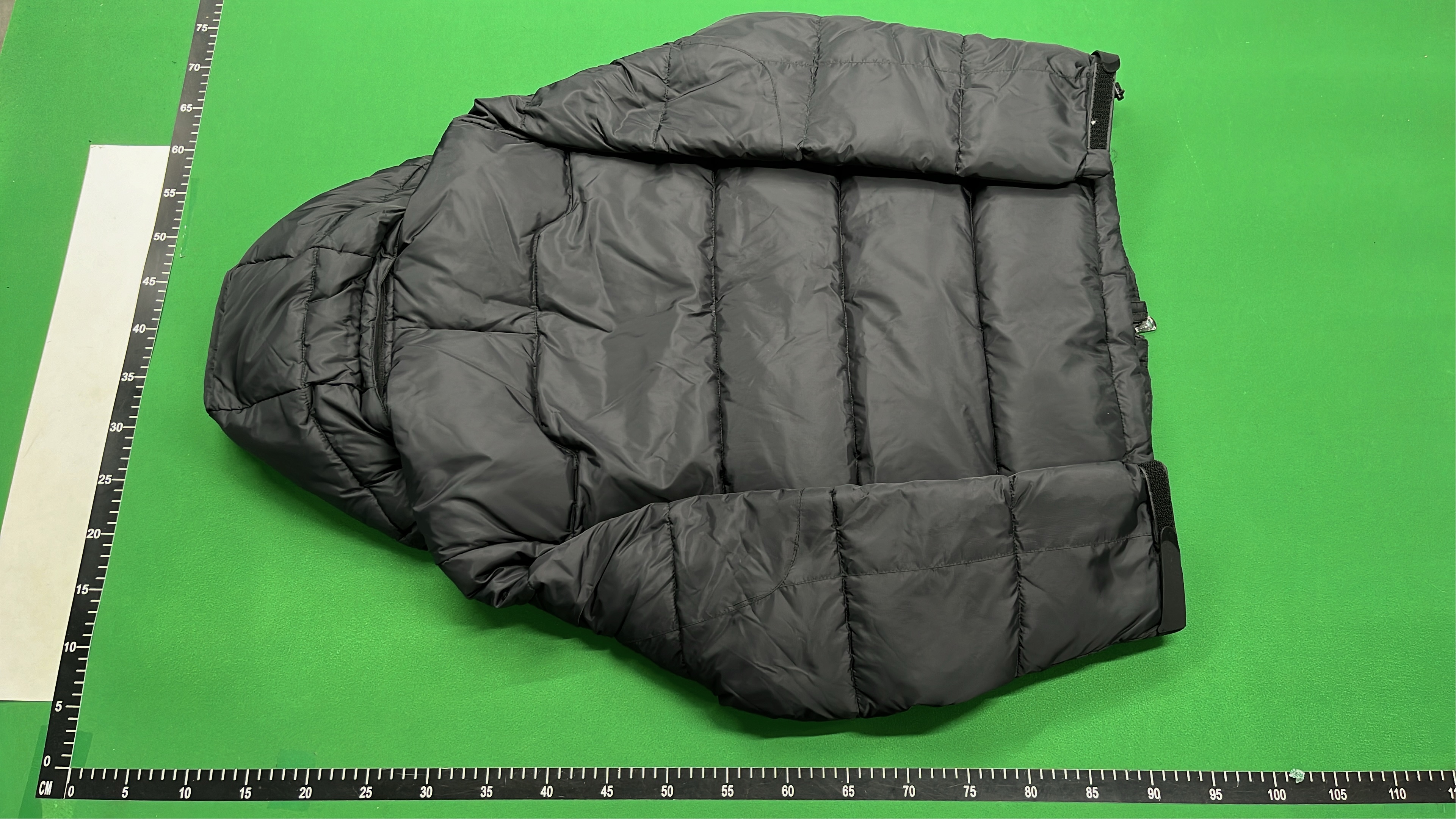 Men's Black Puffer Jacket with Hood and Plaid Shirt