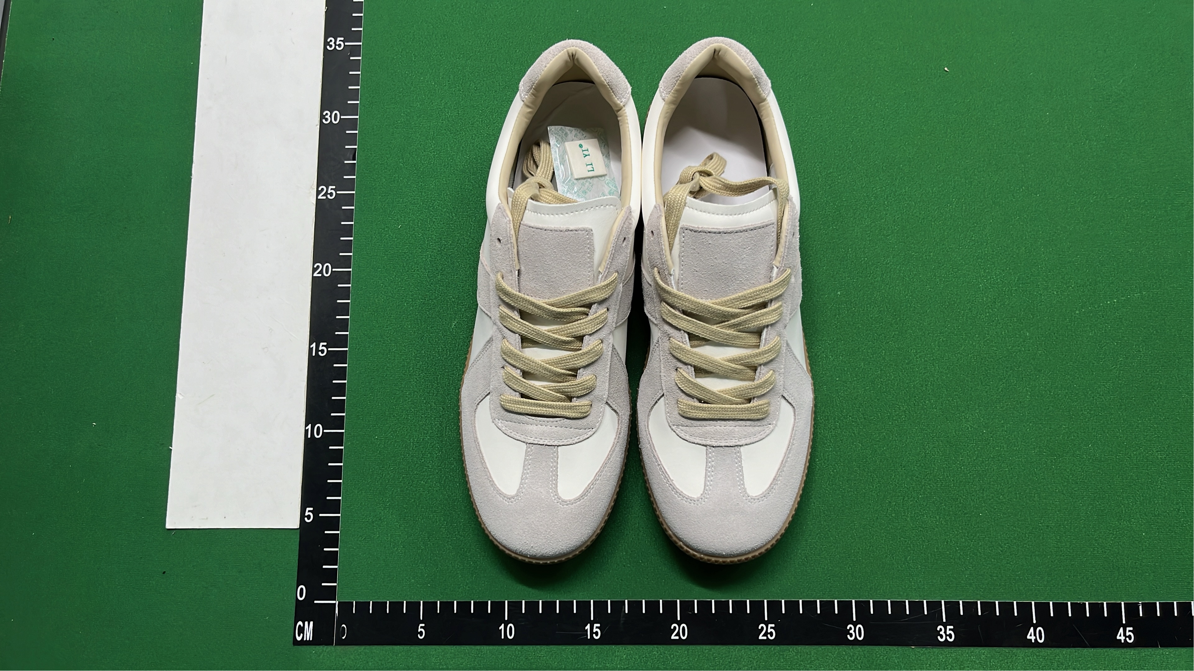 White Adidas Sneakers with Beige Sole and Laces