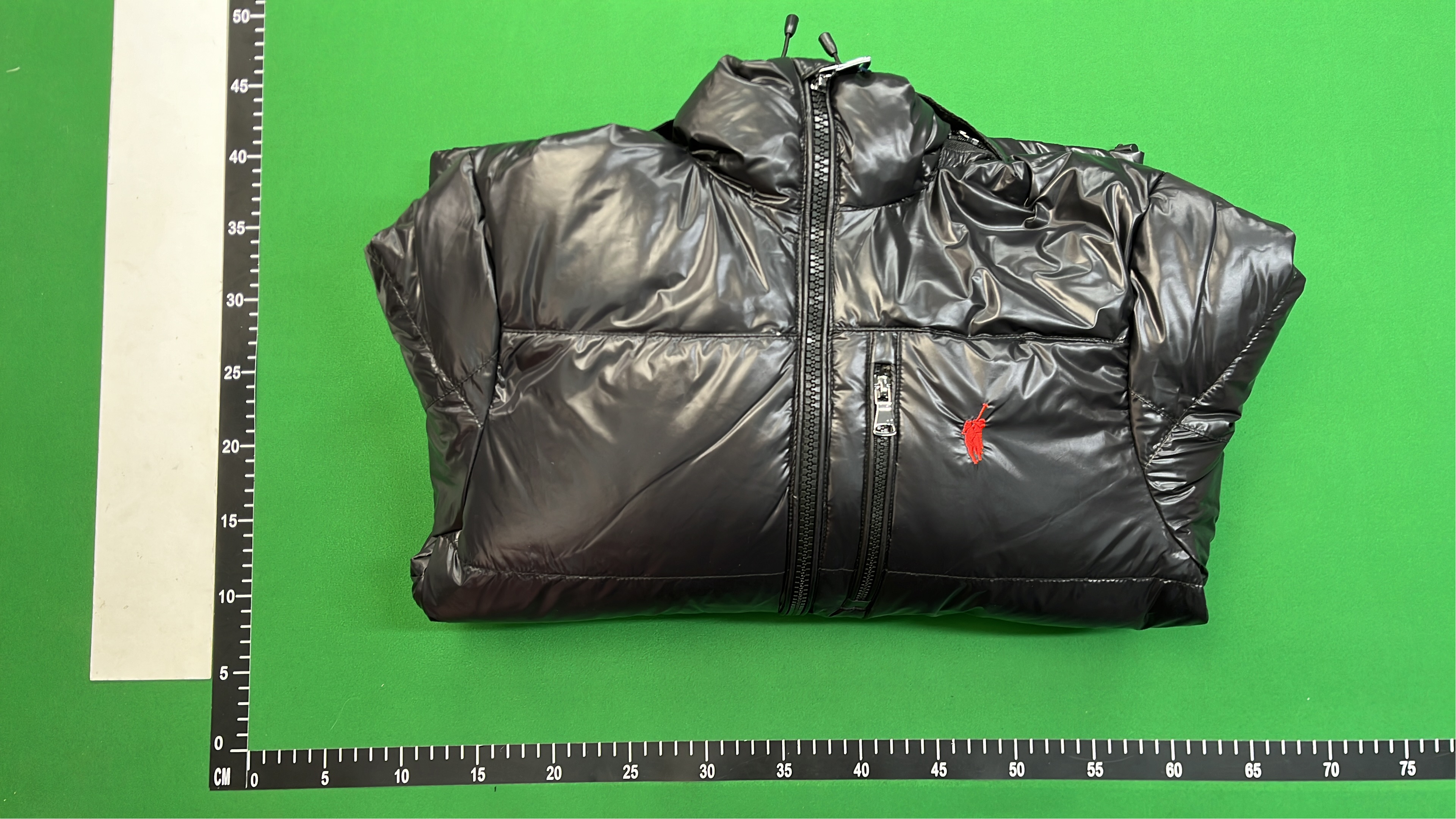Men's Quilted Down Jacket with Hood - Black and Navy