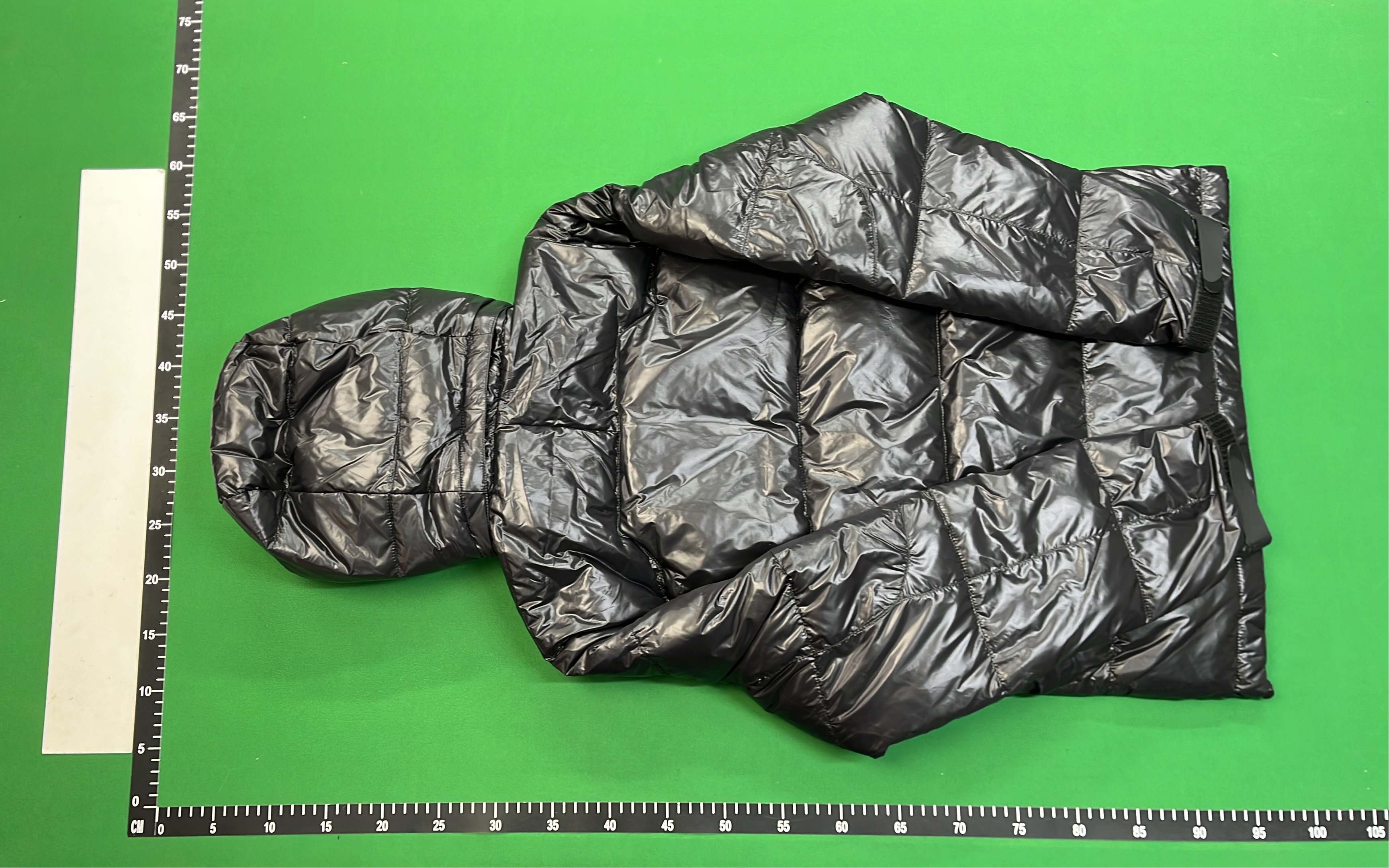 Men's Quilted Down Jacket with Hood - Black and Navy