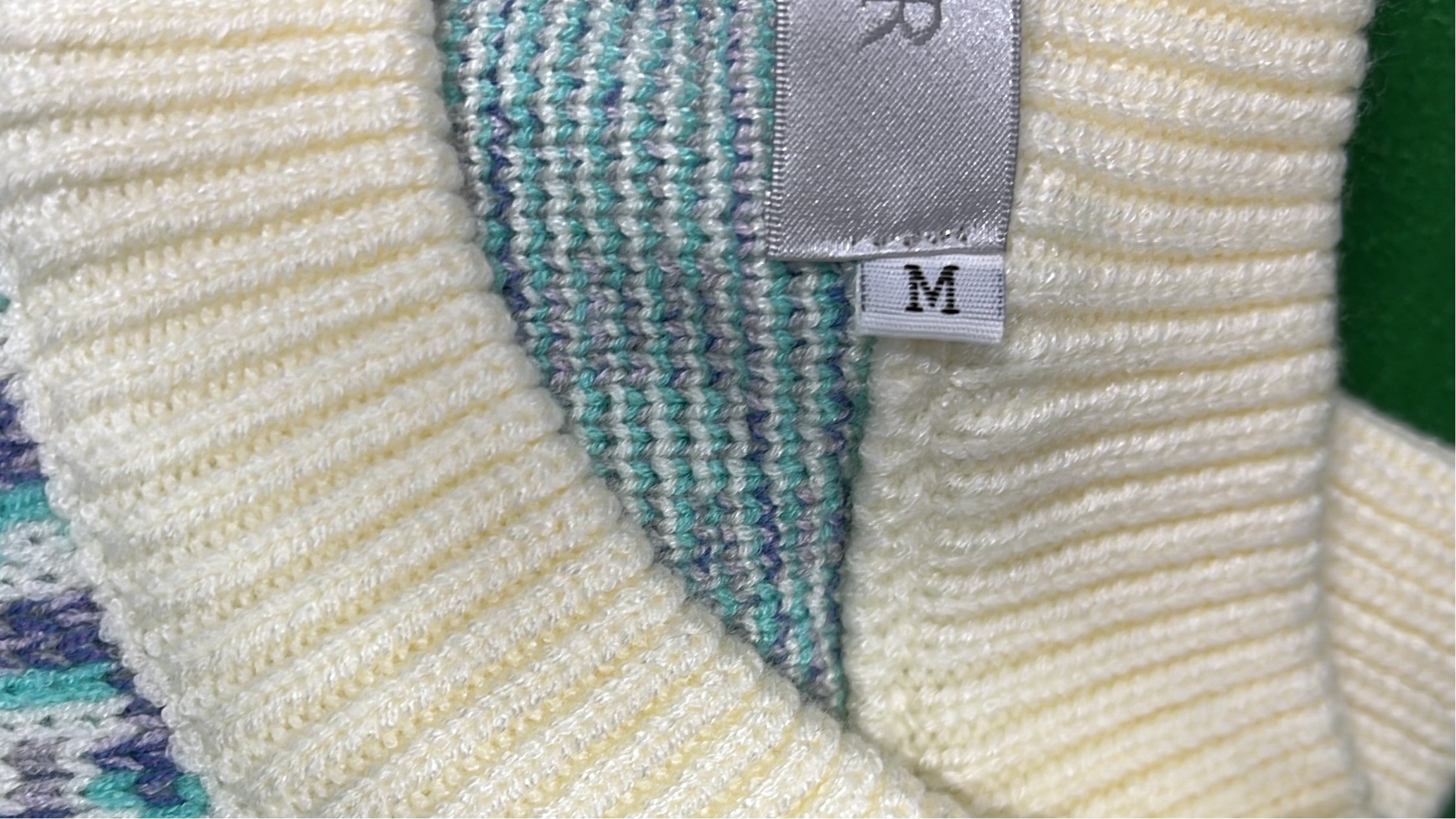 Dior Oblique Pattern Knit Sweater in Cream
