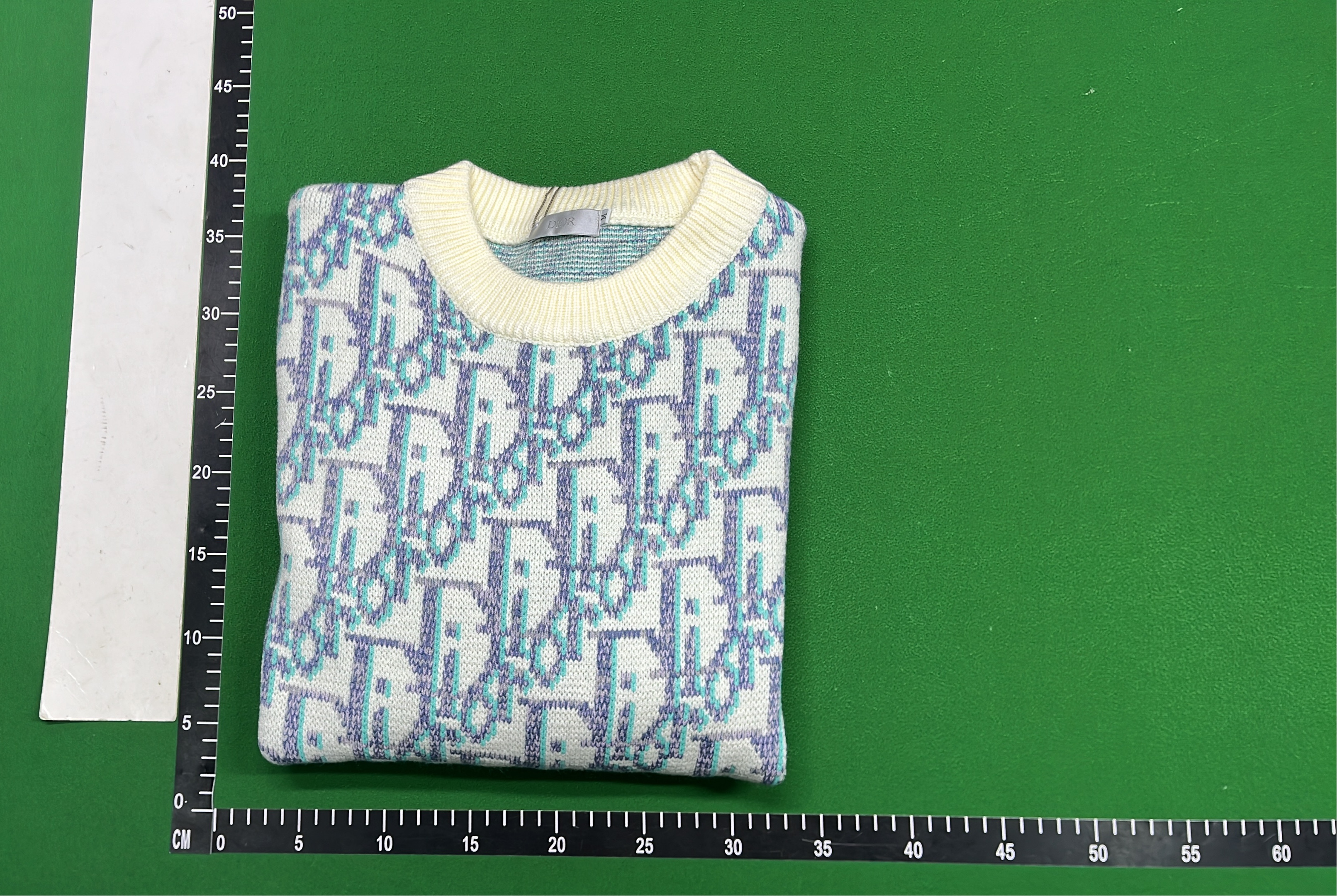 Dior Oblique Pattern Knit Sweater in Cream