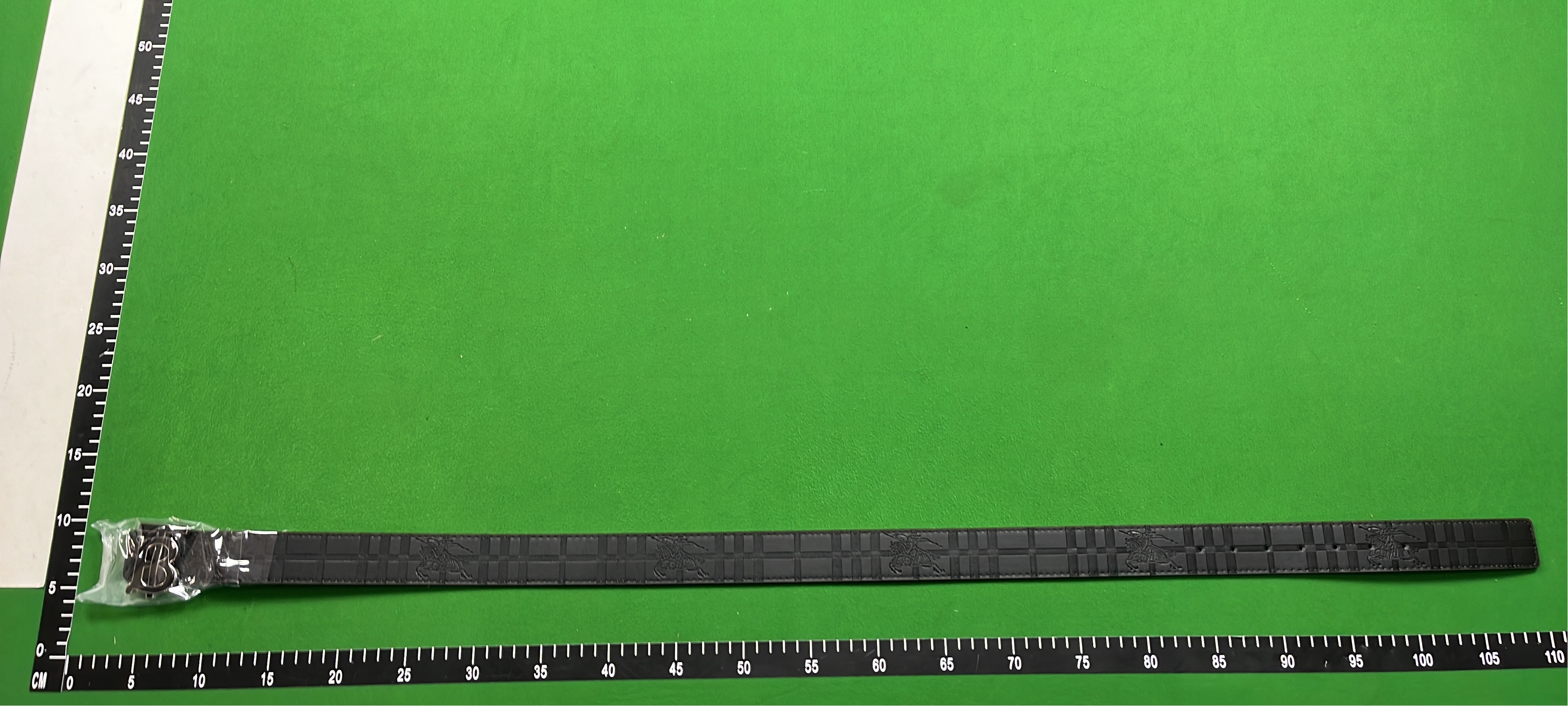 Burberry Black Check Belt with Iconic Buckle