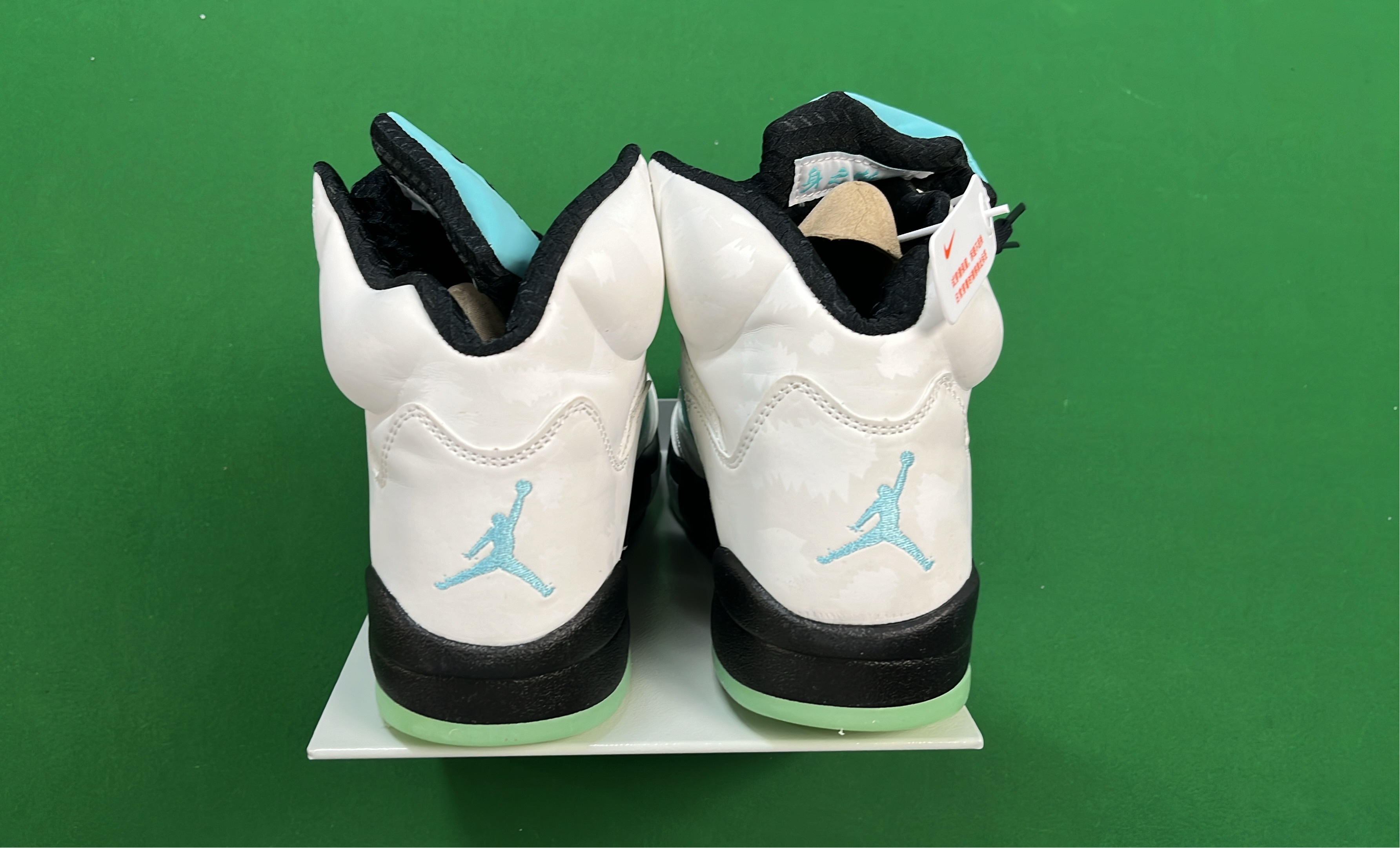 Air Jordan 5 Retro White Green 23 Basketball Shoes