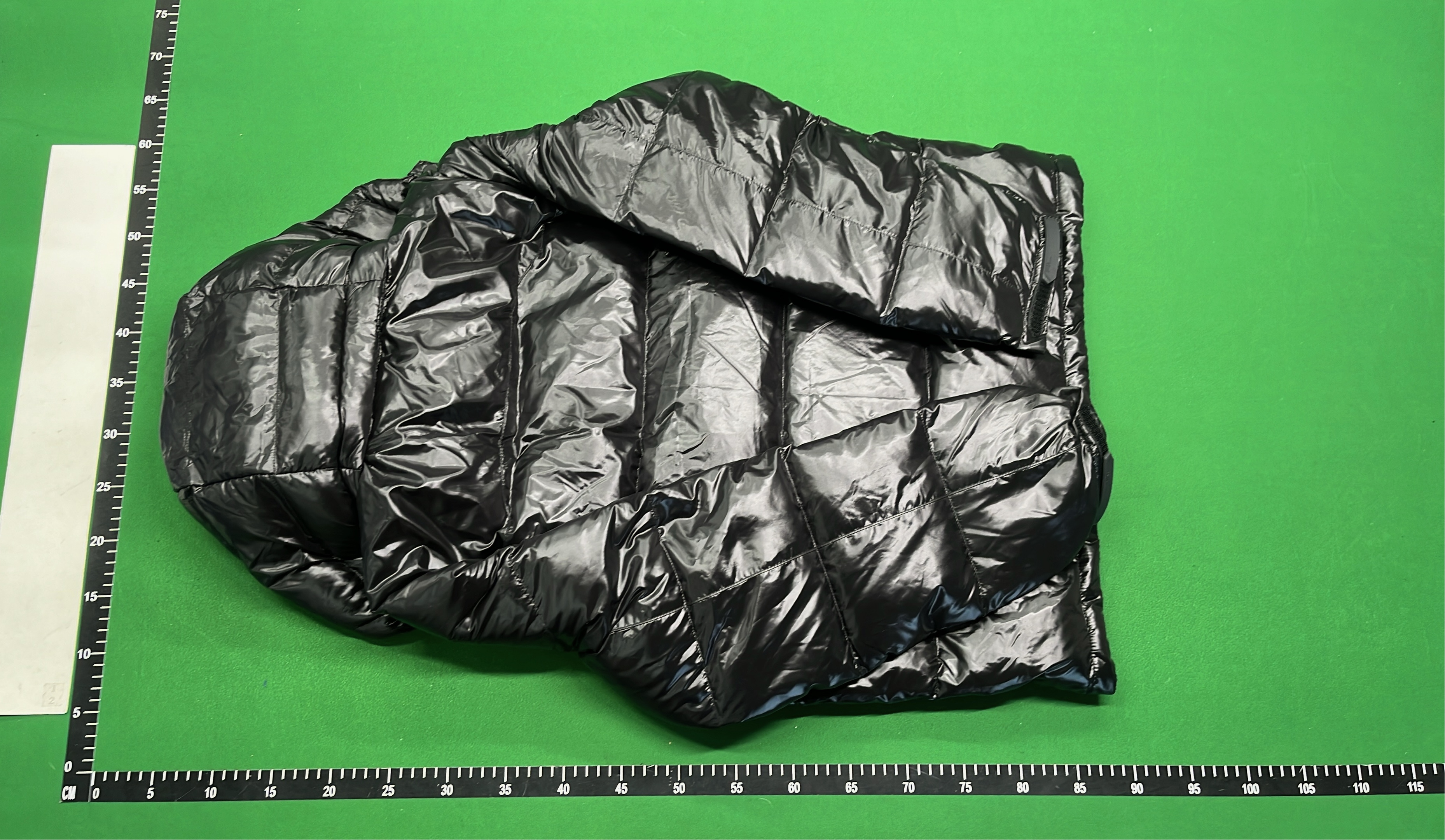 Black Puffer Jacket with Hood and Red Pony Logo