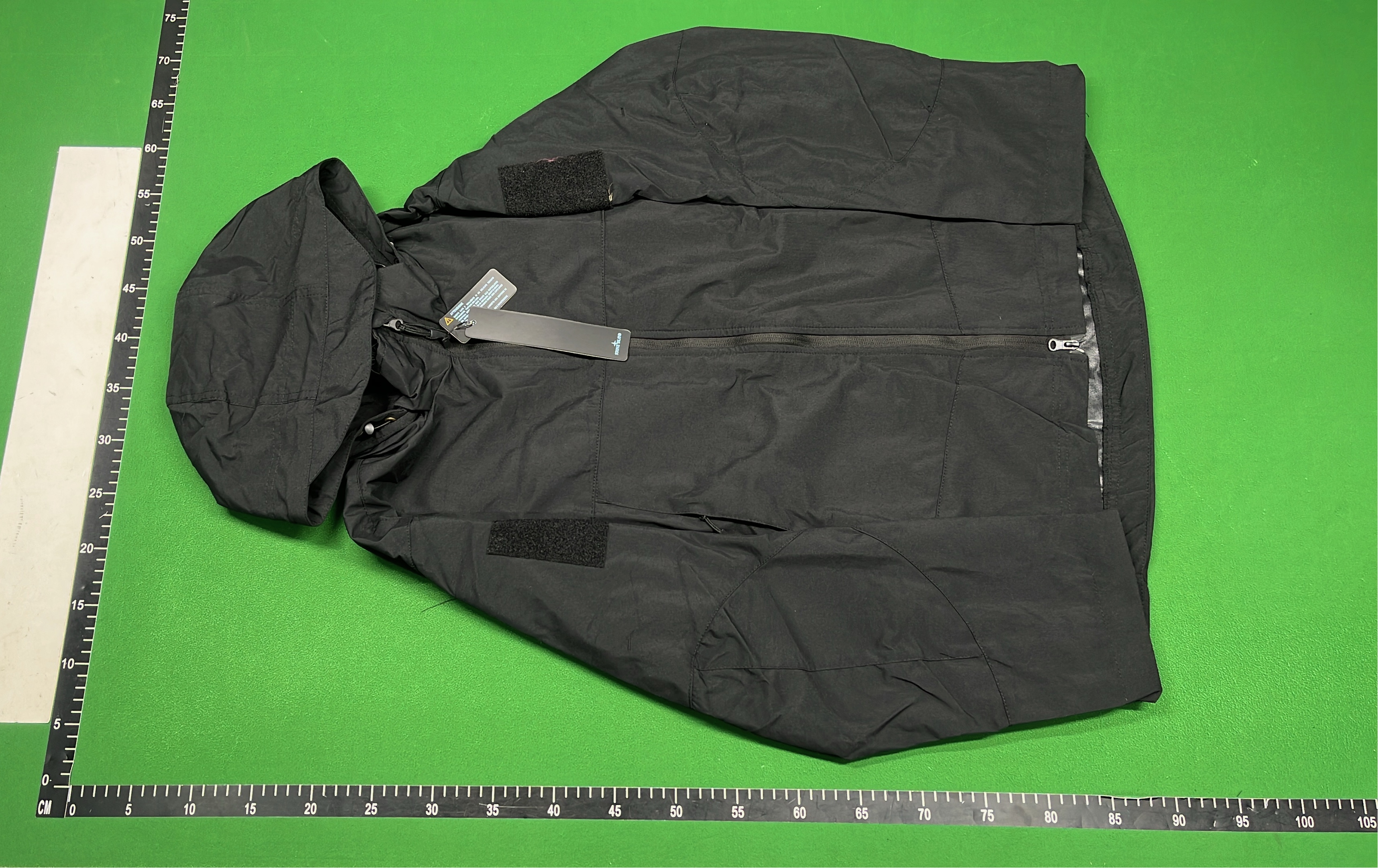 Stone Island Black Hooded Jacket with Compass Patch