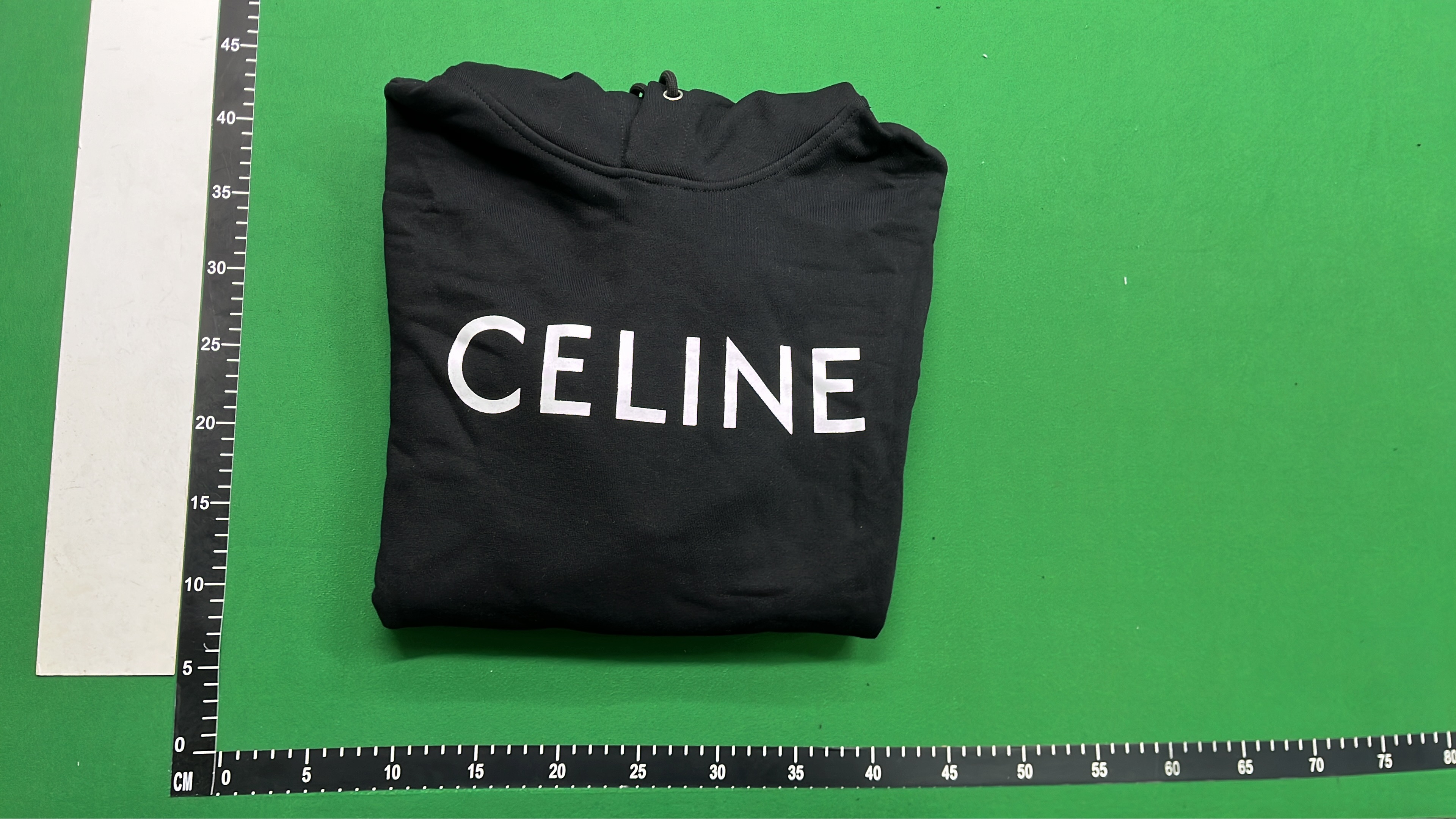 CELINE Light Blue Hoodie with Logo Print