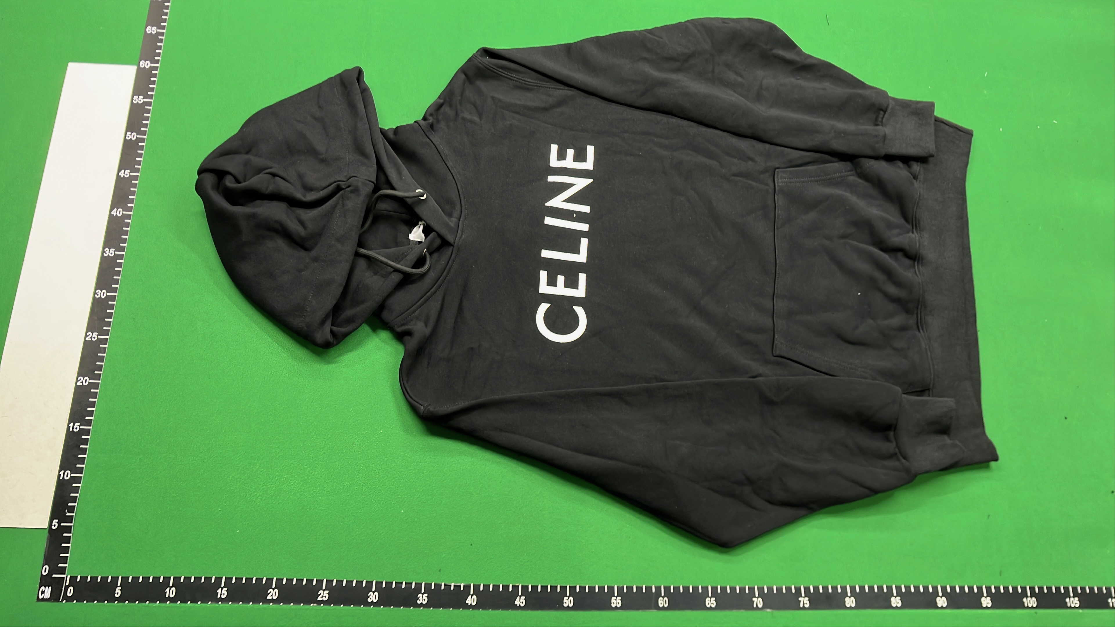 CELINE Light Blue Hoodie with Logo Print