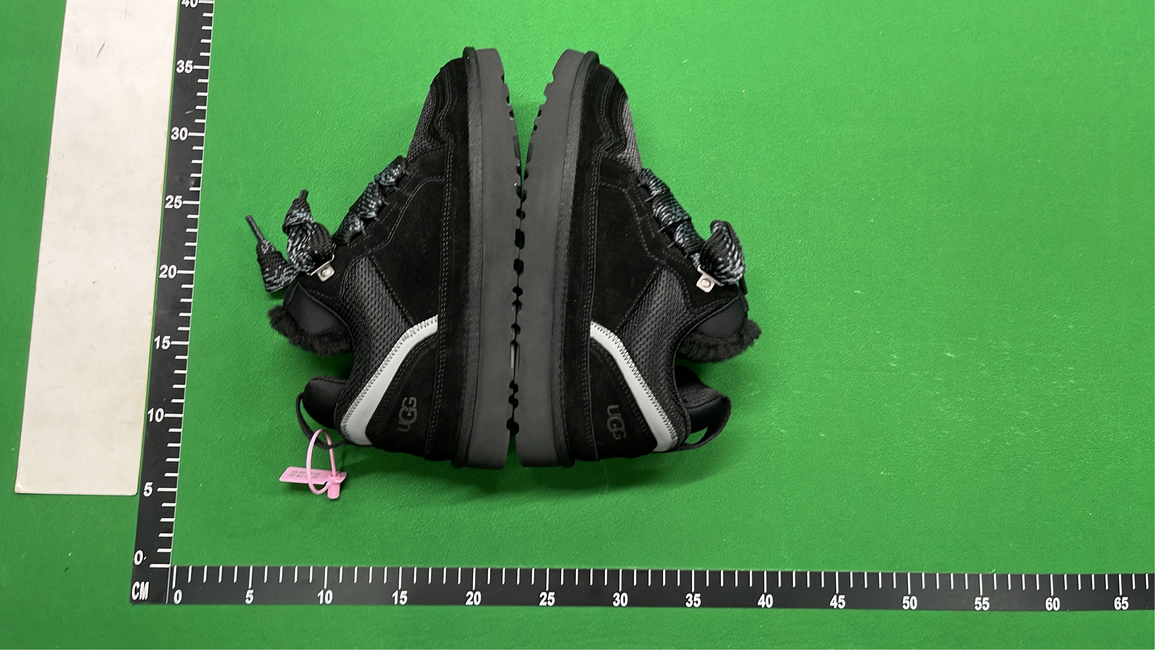 UGG Black Fuzzy Laced Sneakers with Chunky Sole