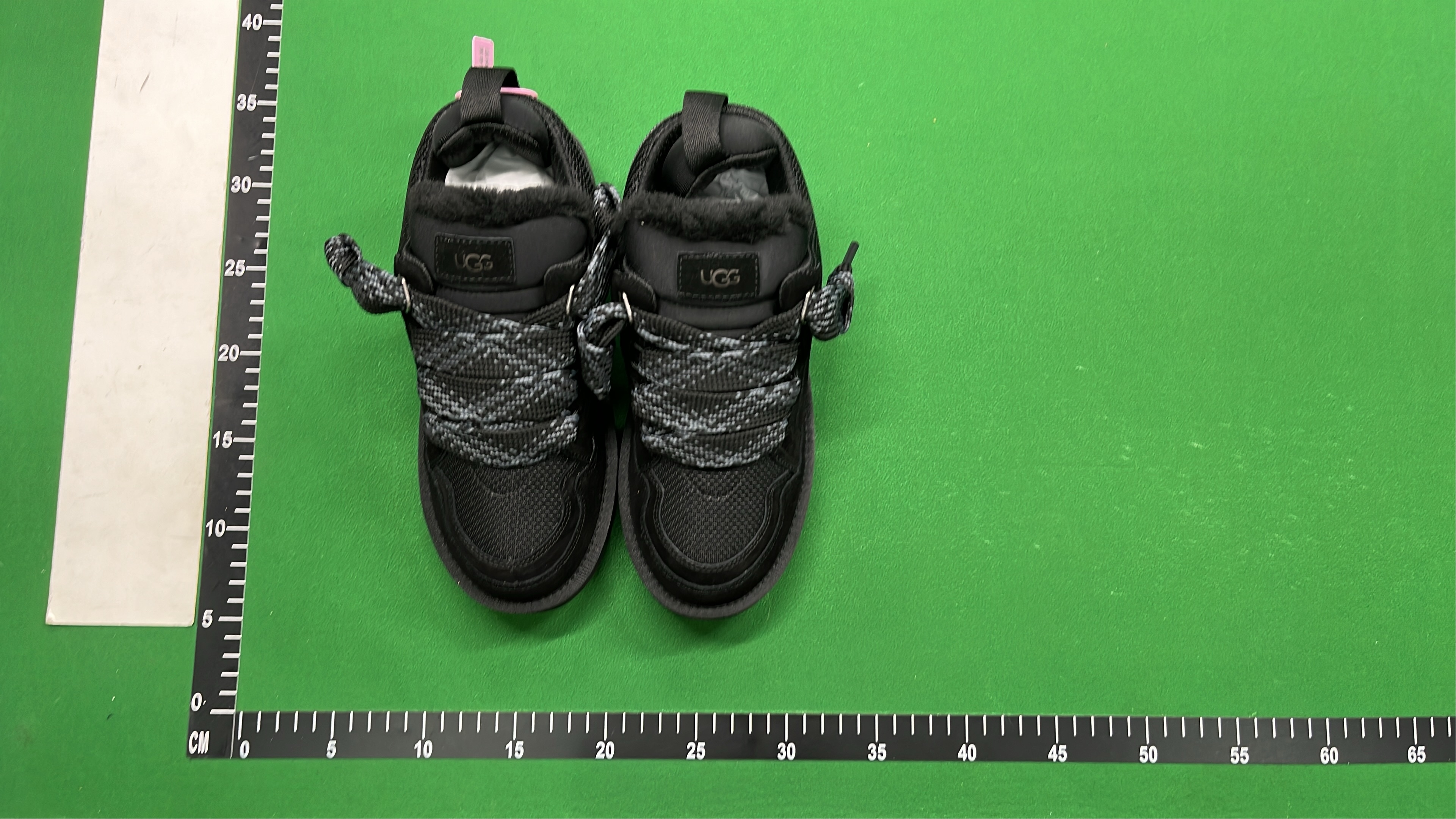 UGG Black Fuzzy Laced Sneakers with Chunky Sole