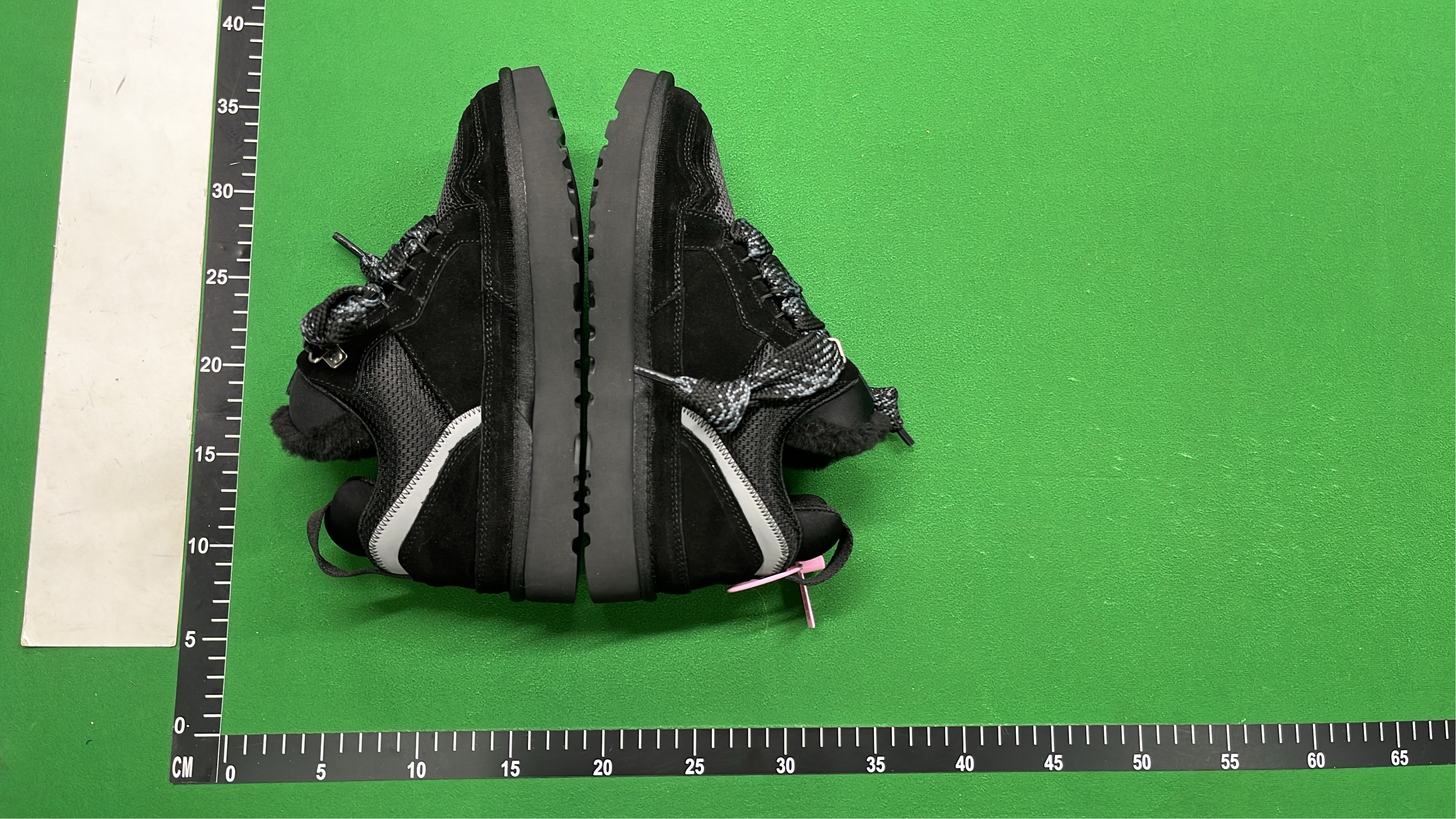 UGG Black Fuzzy Laced Sneakers with Chunky Sole
