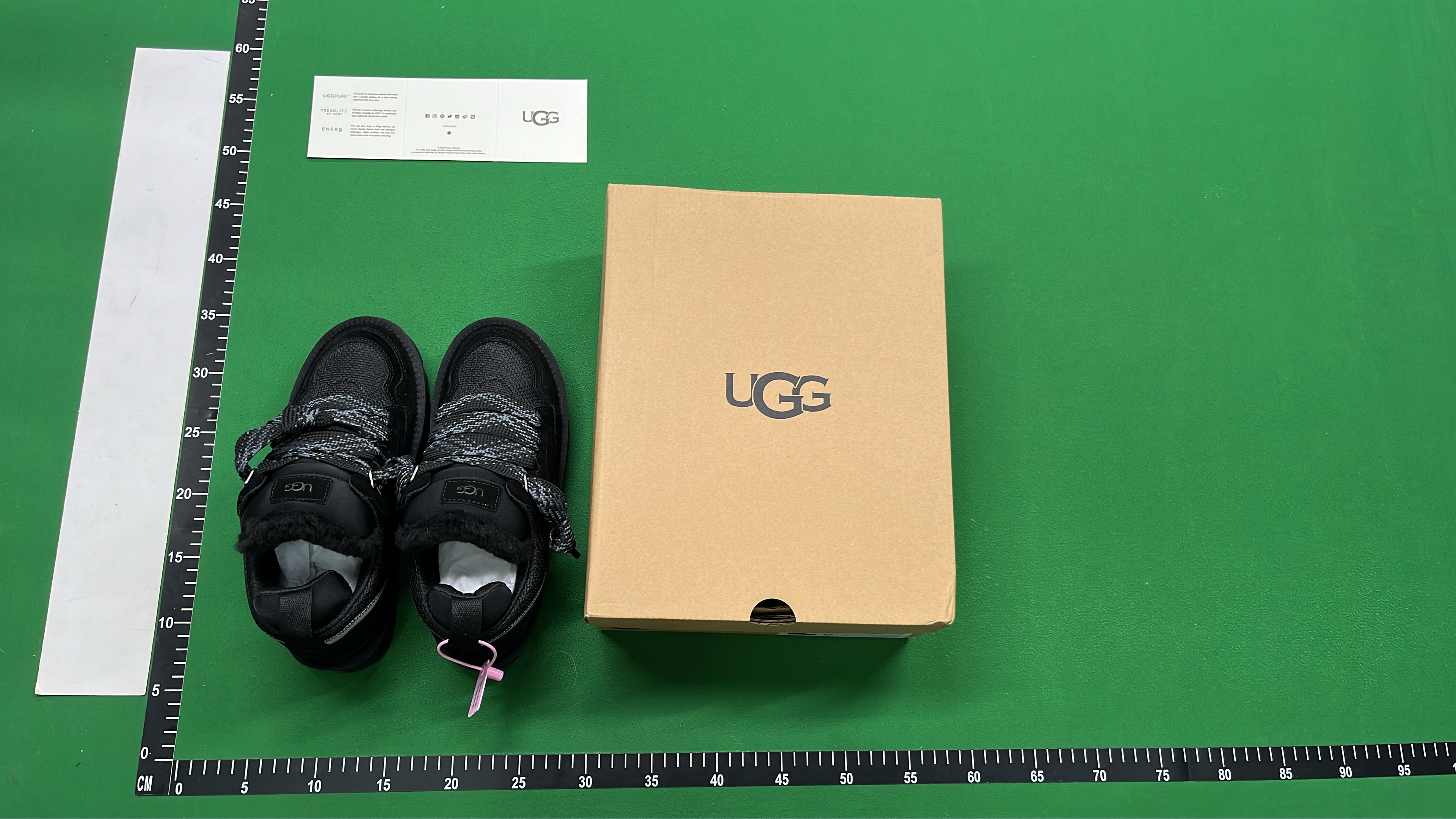 UGG Black Fuzzy Laced Sneakers with Chunky Sole