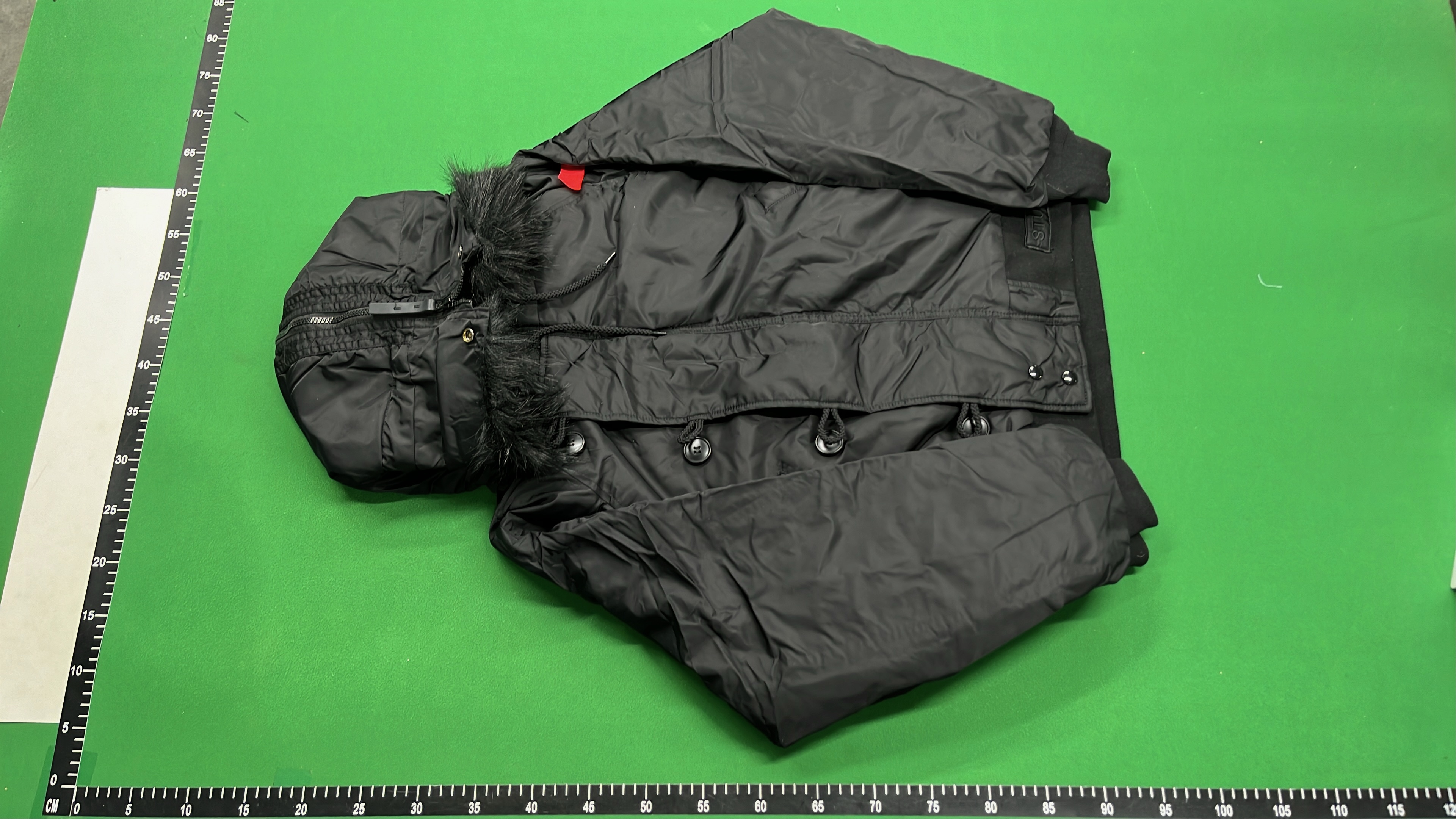 Black Fur Hooded Bomber Jacket