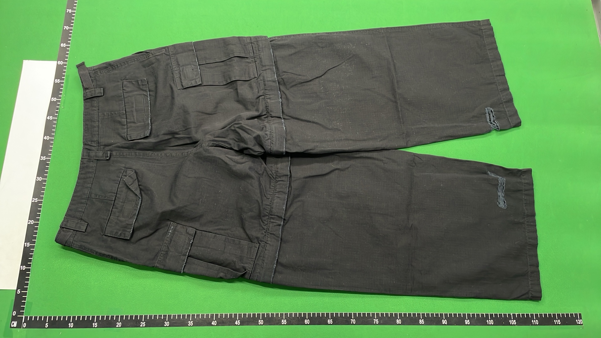 Black Distressed Cargo Pants with Multiple Pockets