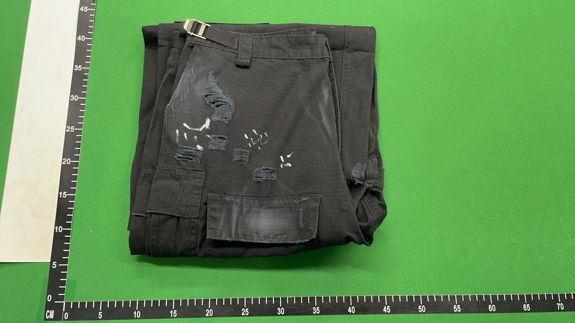 Black Distressed Cargo Pants with Multiple Pockets