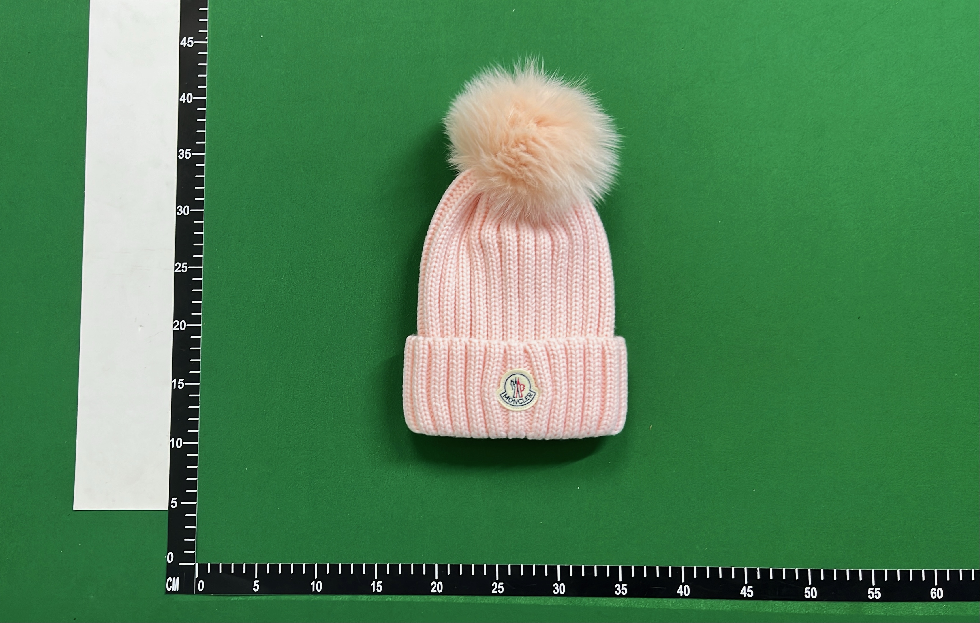Moncler Black Knit Beanie with Logo Patch