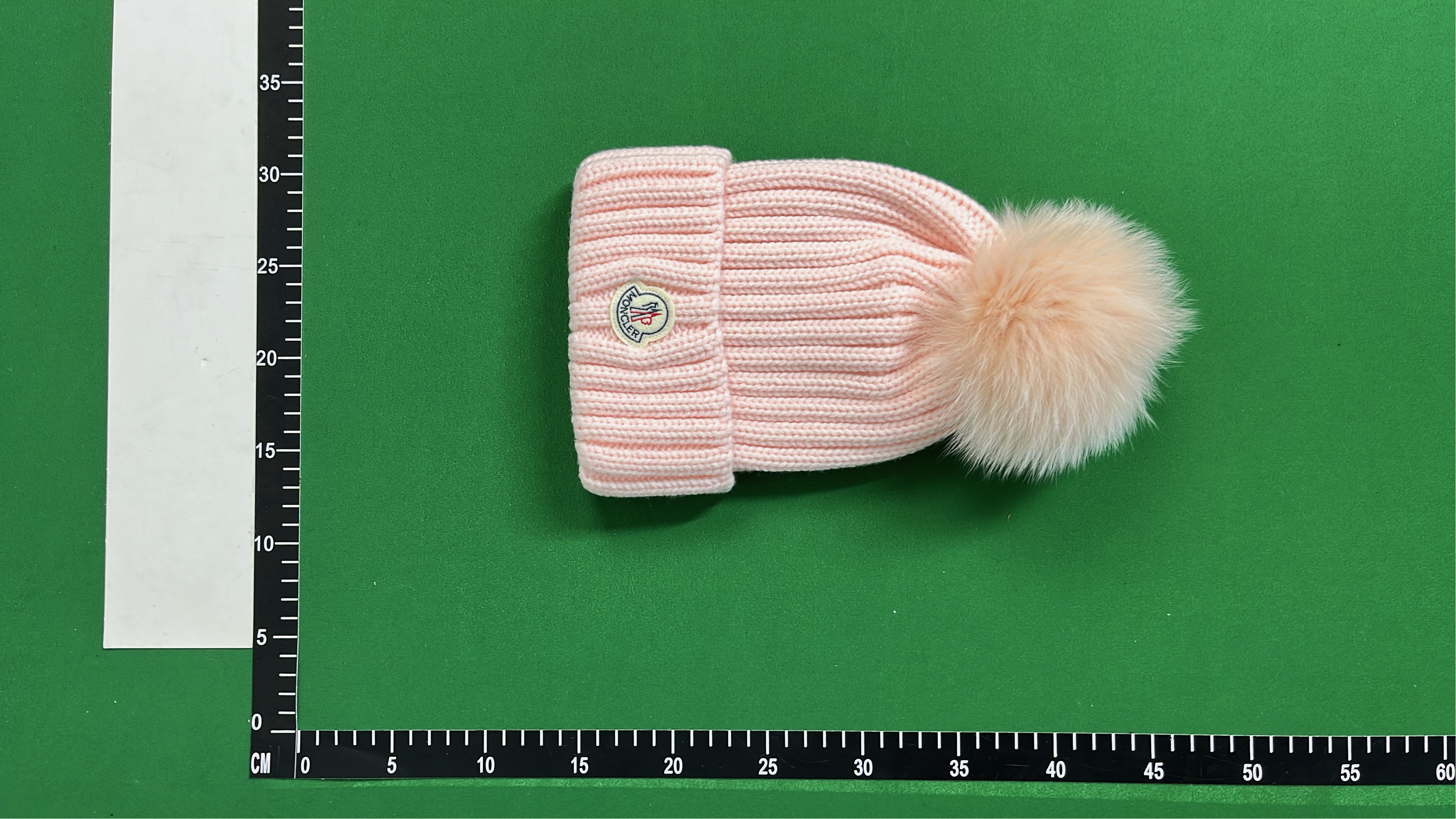 Moncler Black Knit Beanie with Logo Patch