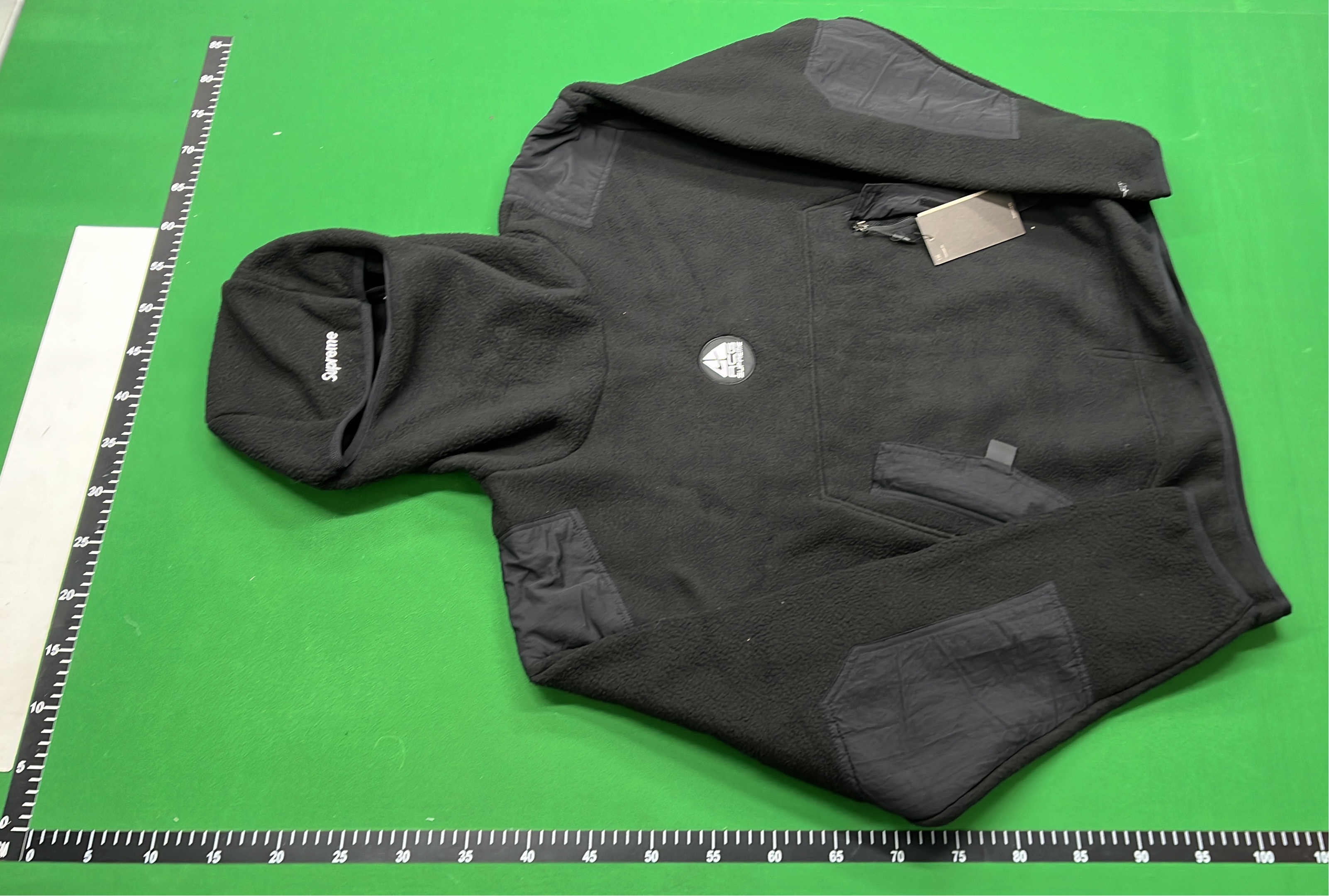 Men's Snow Mountain Hoodie - White & Green Fleece Jacket