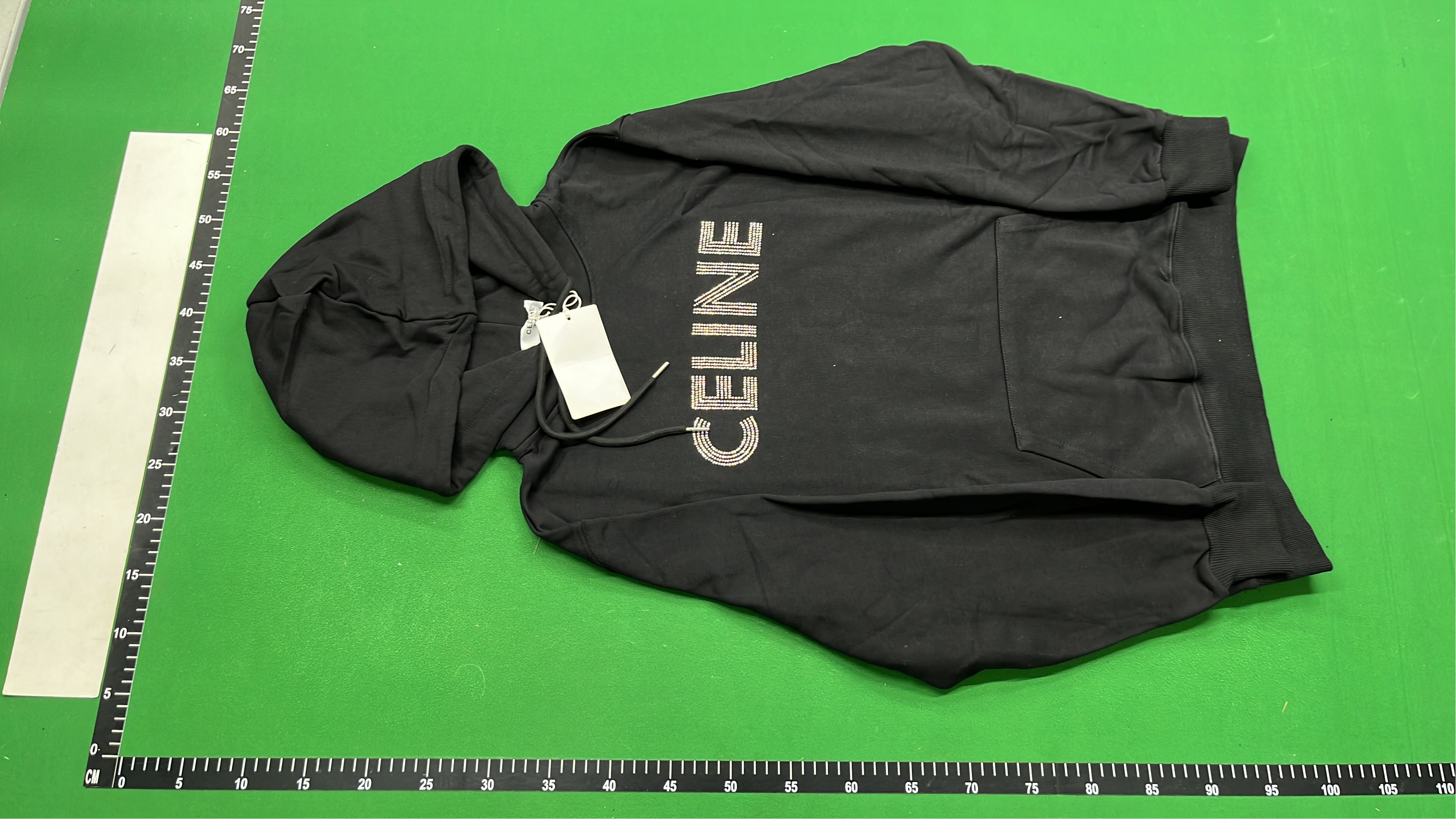 Celine White Hoodie with Yellow Logo Print