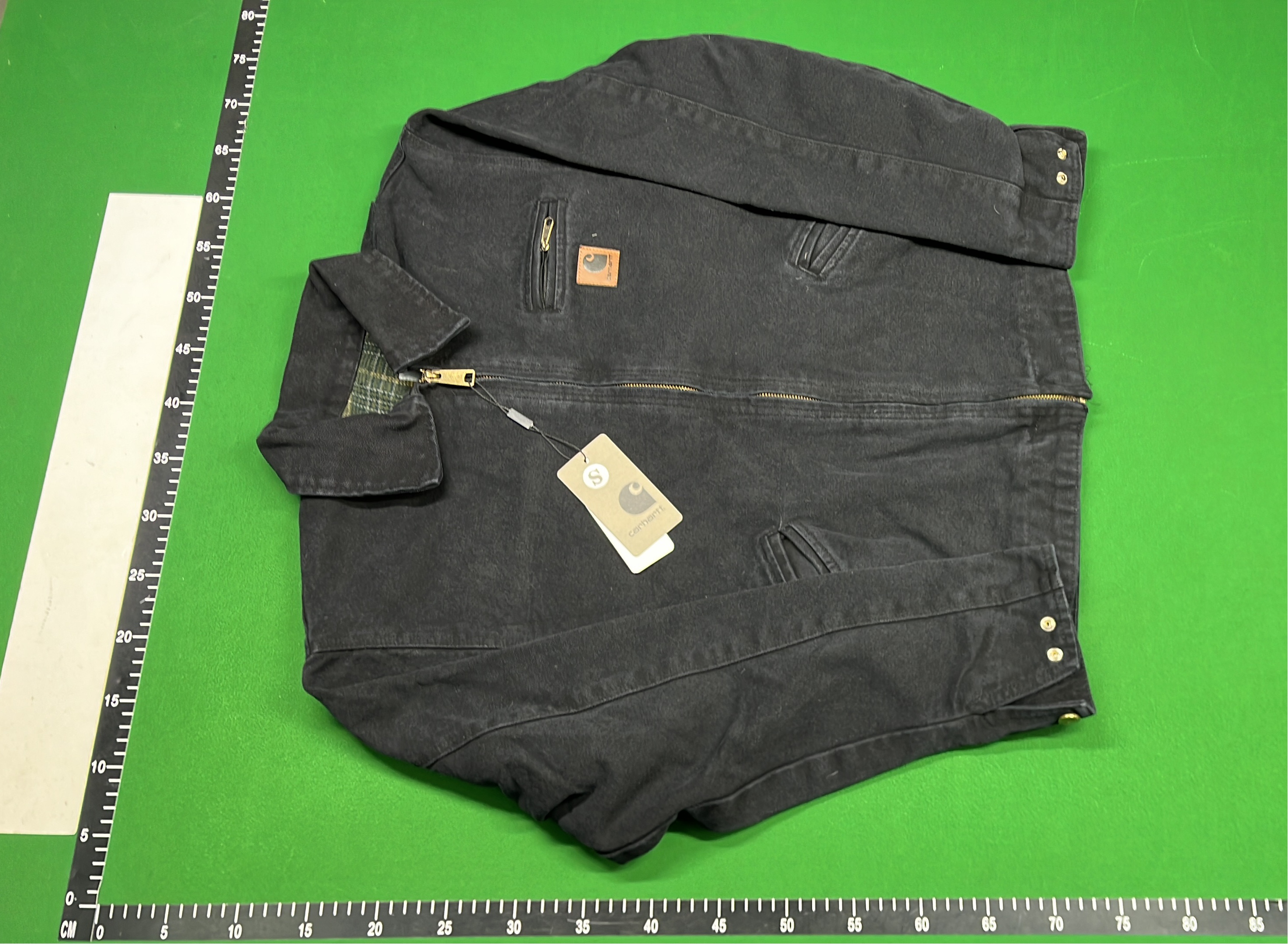 Gray Hooded Denim Jacket with Zipper and Patch Pocket