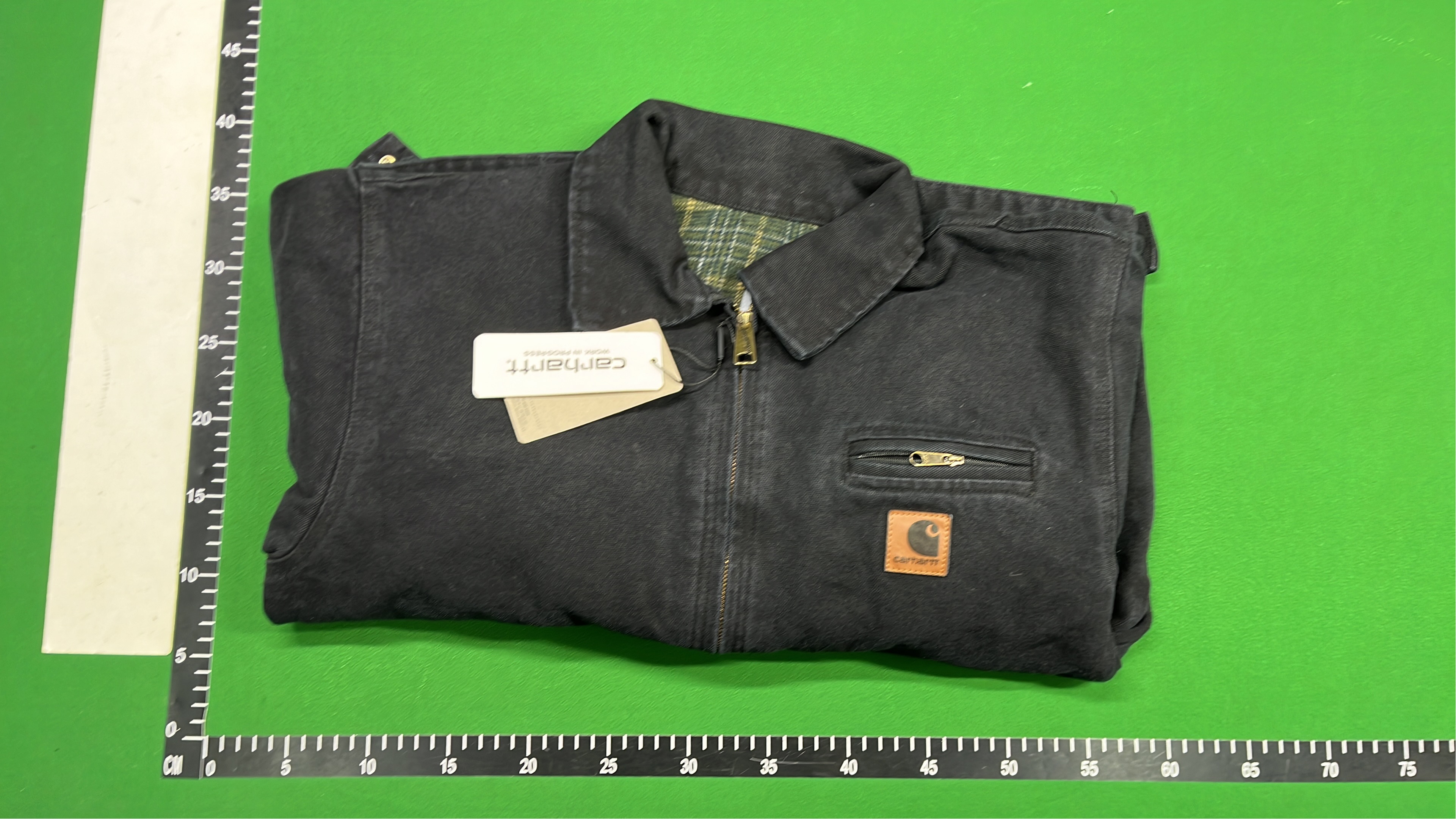 Gray Hooded Denim Jacket with Zipper and Patch Pocket