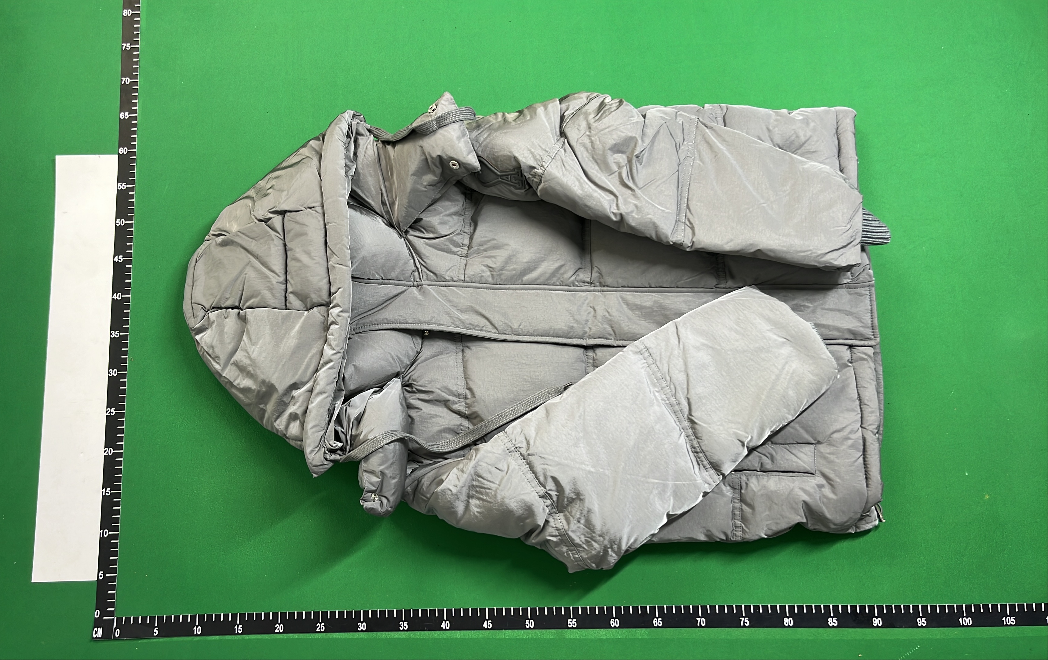 Men's Down Jacket with Hood - Gray, Black, White