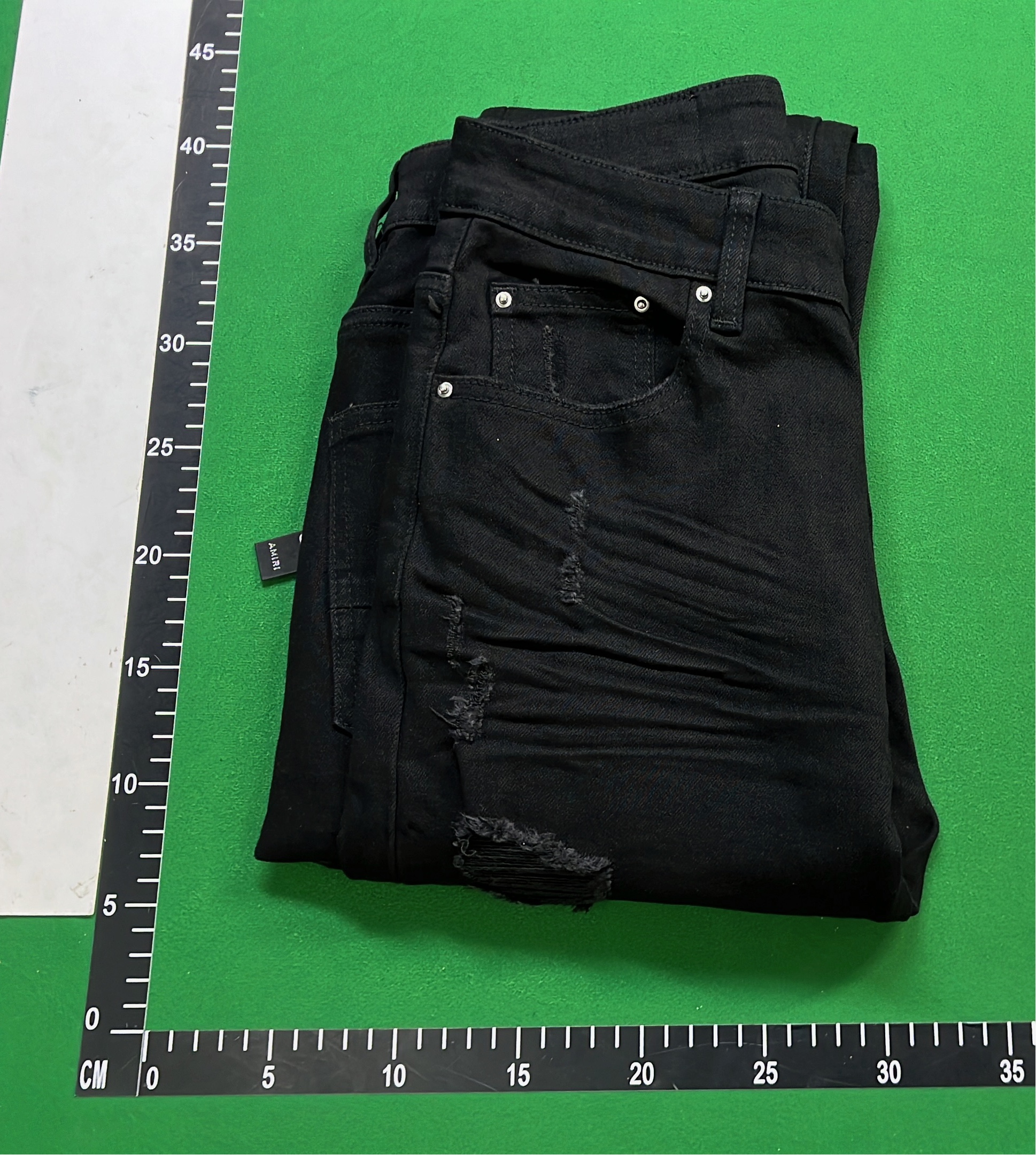 AM1241 Distressed Black Skinny Jeans with Rips and Embroidery